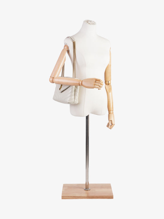 Saint Laurent LouLou Blanc Vintage Calfskin Leather Small