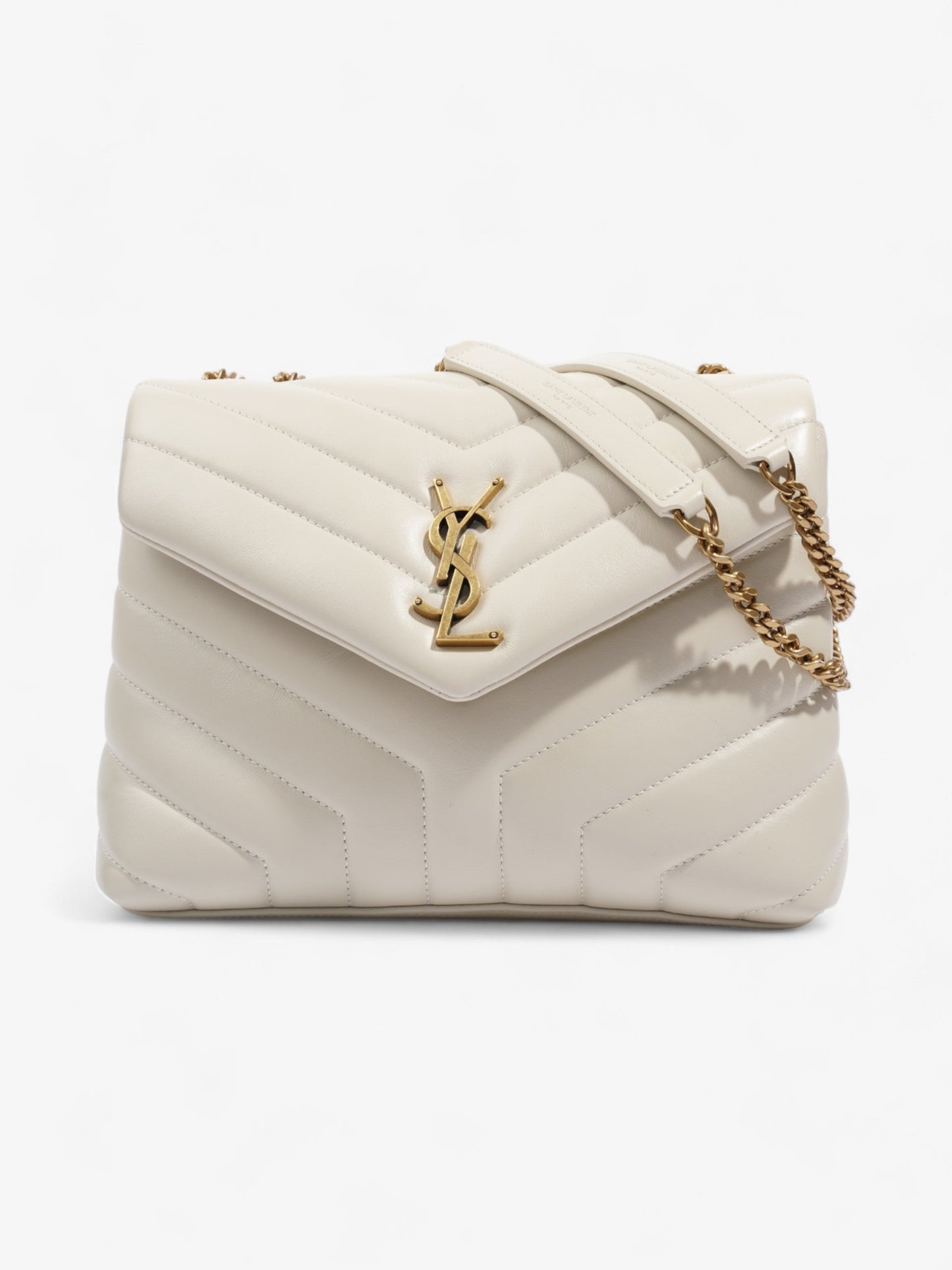 Saint Laurent LouLou Blanc Vintage Calfskin Leather Small