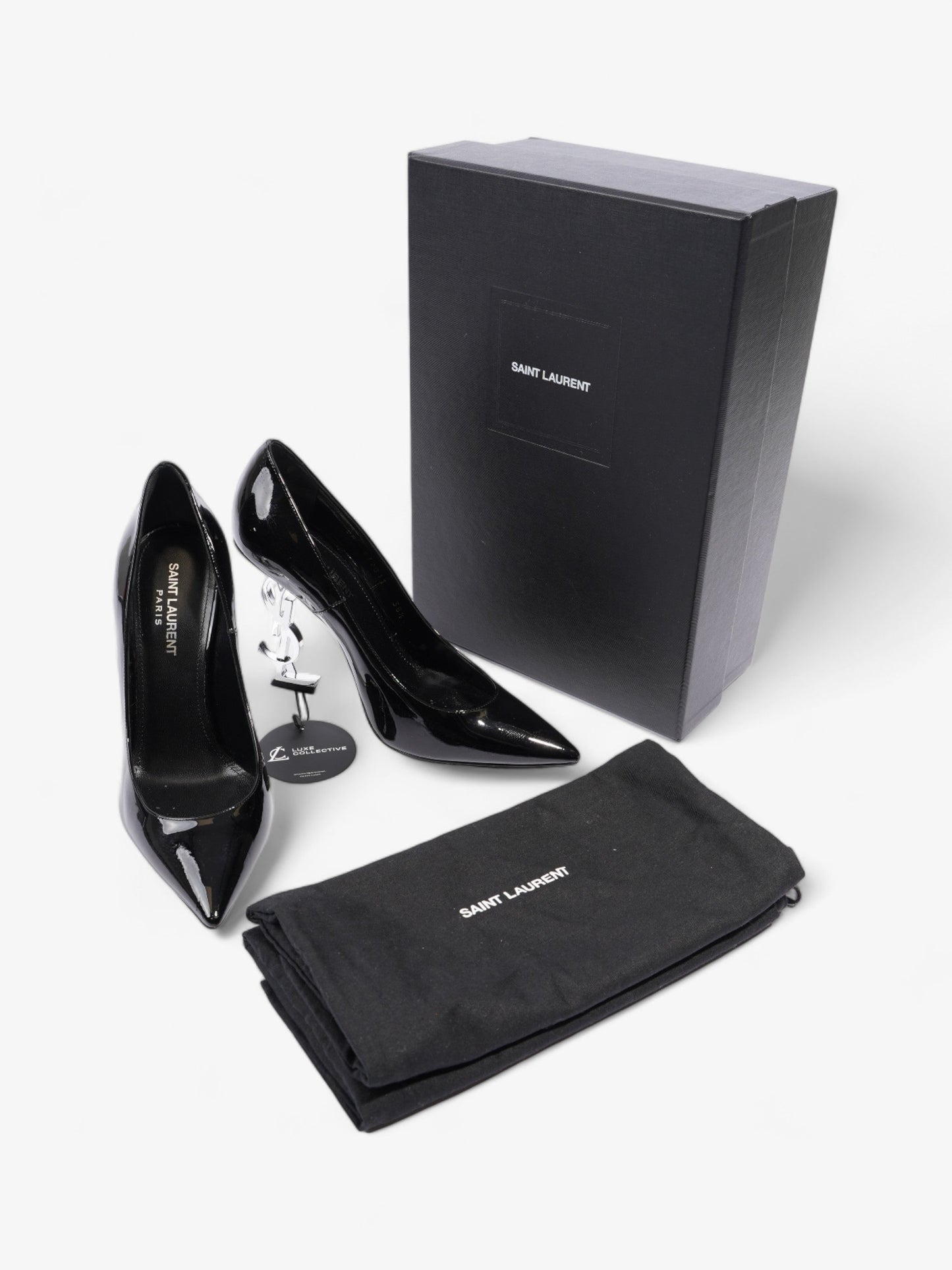 Saint Laurent Opyum 110mm Black / Silver Leather EU 38.5 UK 5.5
