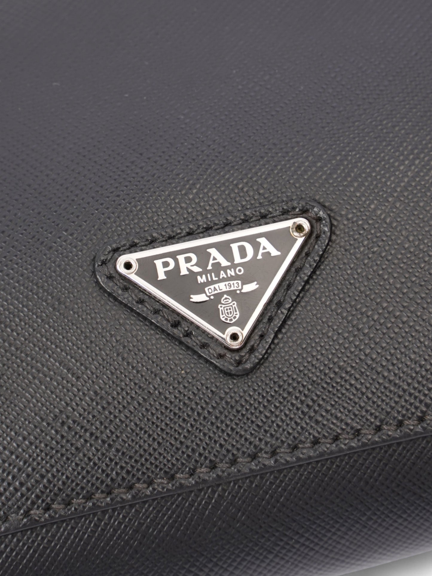 Prada Wristlet Black Saffiano Leather