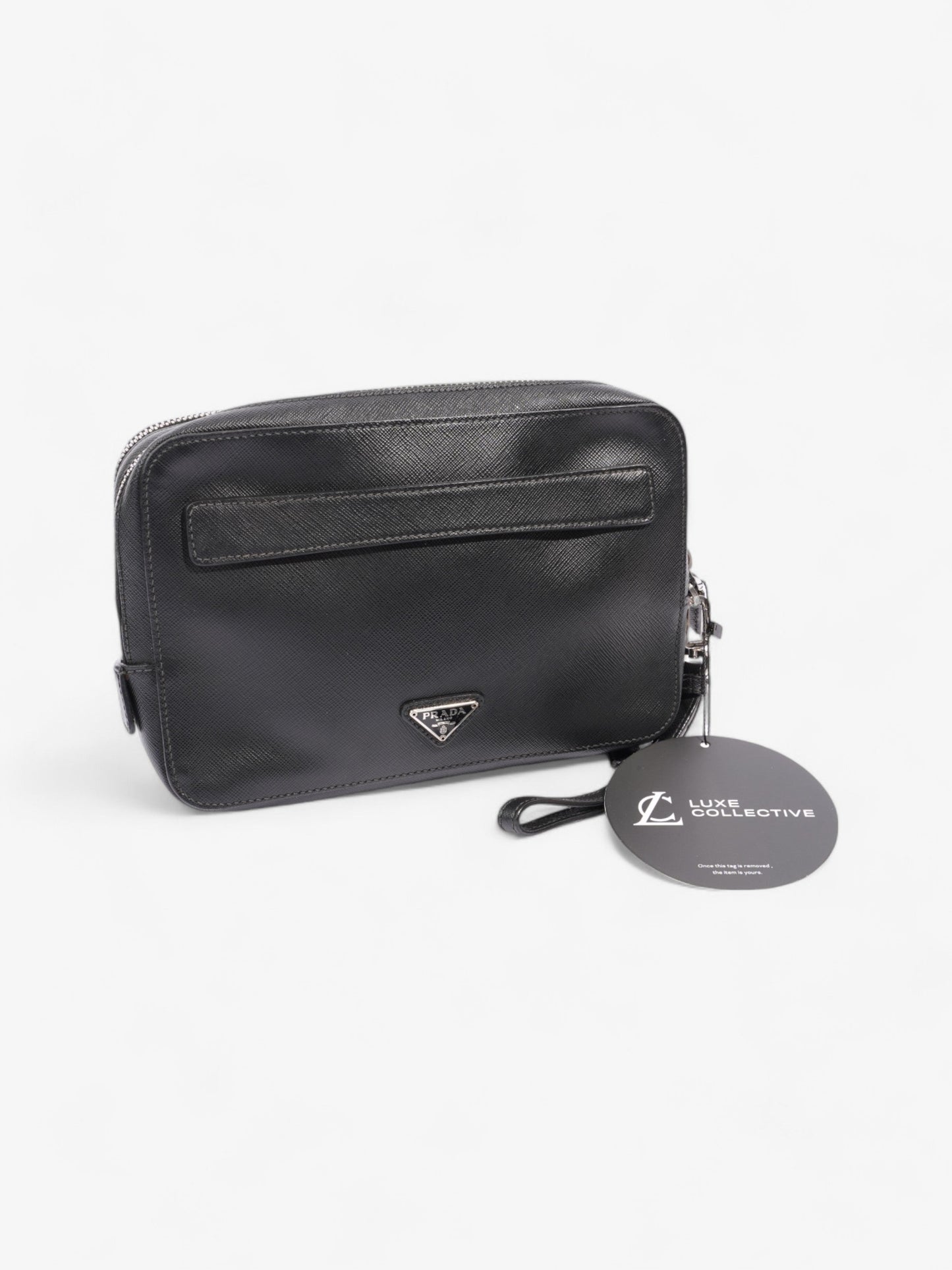 Prada Wristlet Black Saffiano Leather