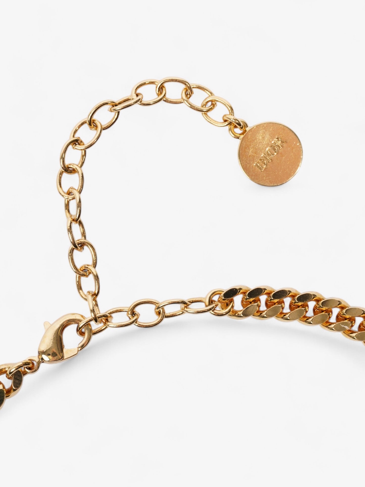 Christian Dior Dior Pearl Detailed Necklace Gold Base Metal