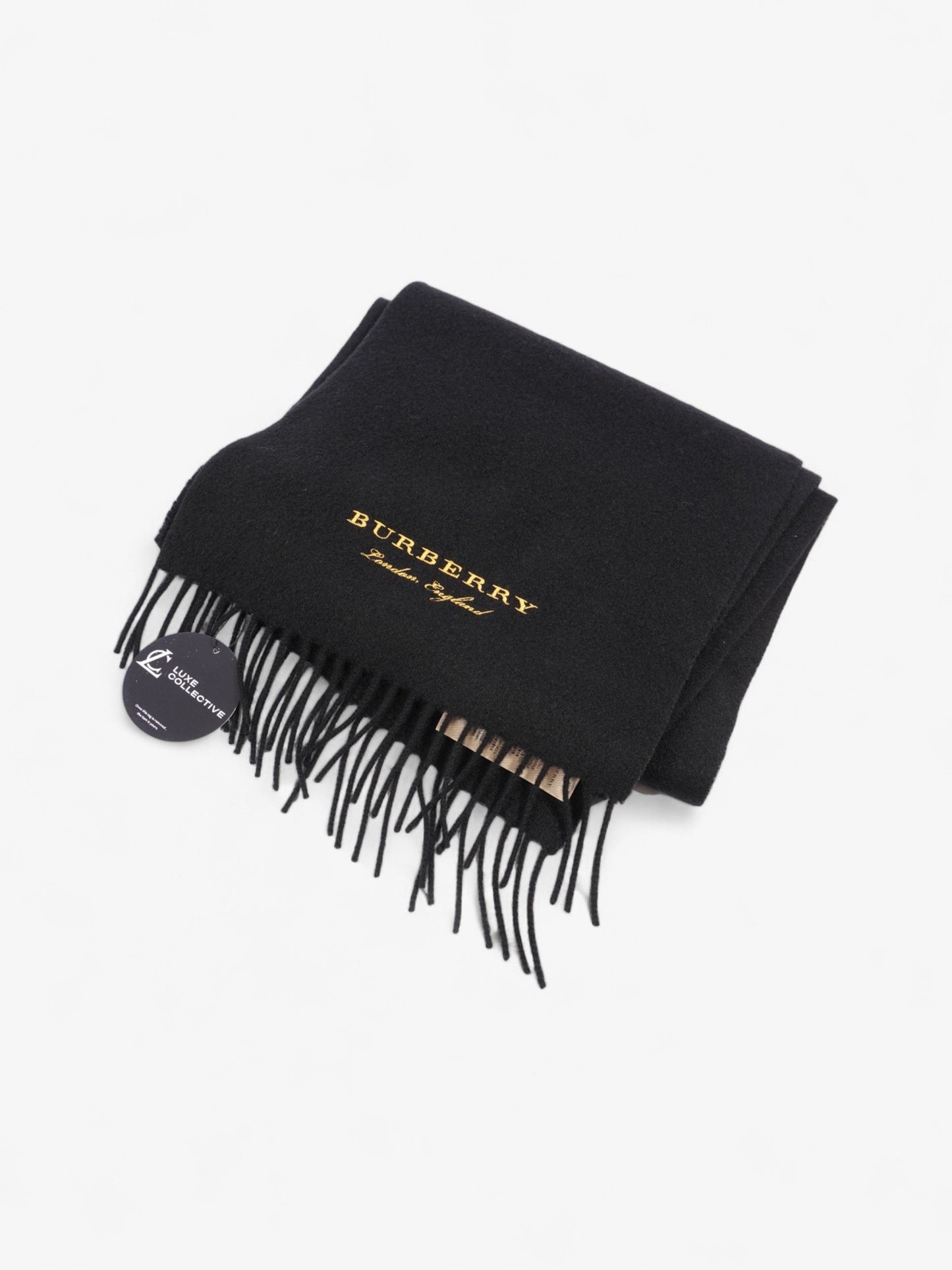 Burberry Logo Scarf Black / Yellow Cashmere