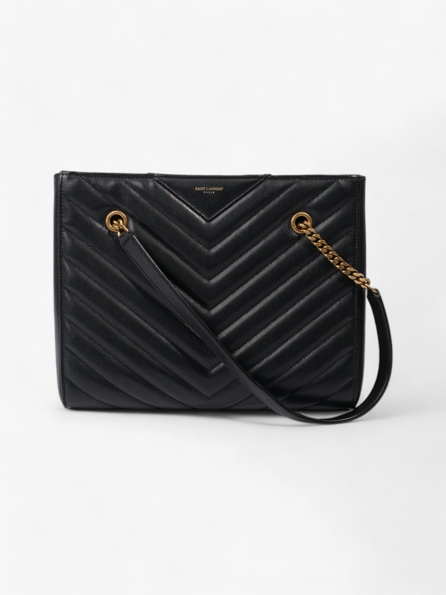 Saint Laurent Tribeca Tote Black Matelasse Leather