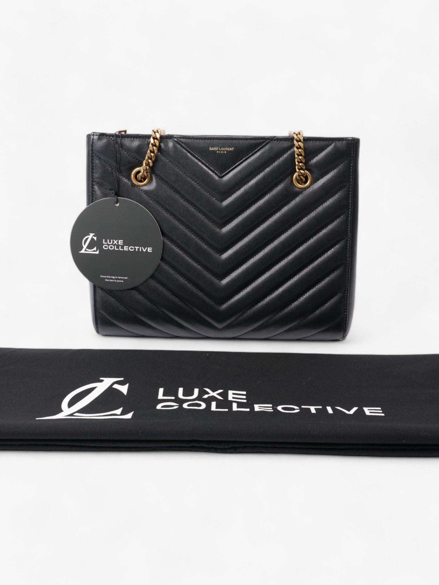 Saint Laurent Tribeca Tote Black Matelasse Leather