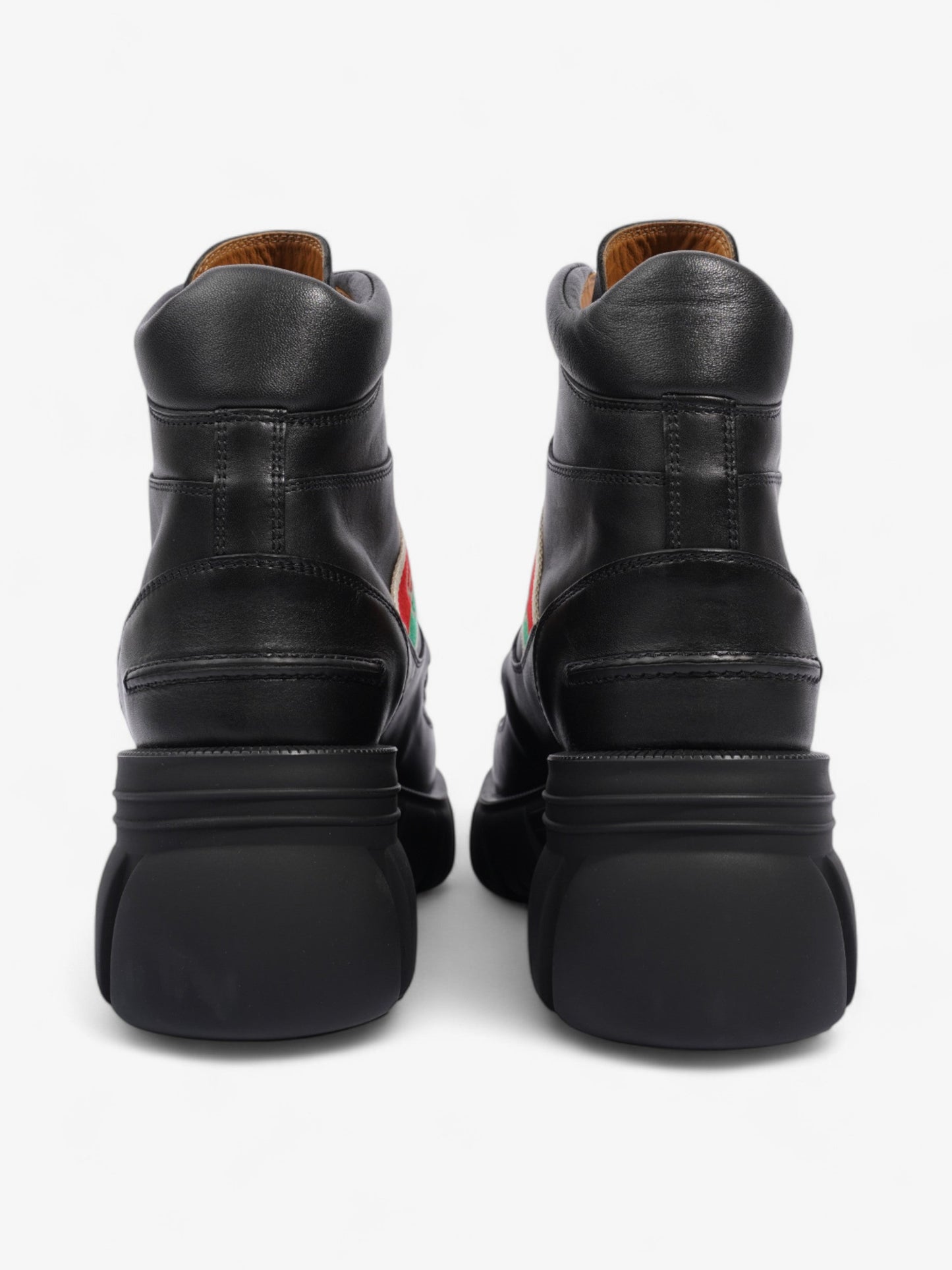 Gucci Interlocking GG Ankle Boots 65 Black / Red / Green Leather EU 42 UK 9