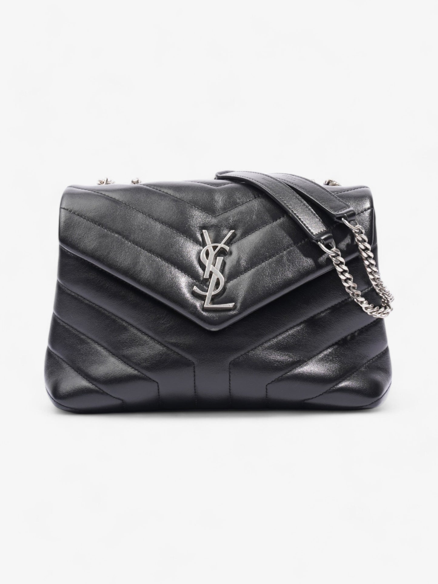 Saint Laurent Lou Lou Black Calfskin Leather Small