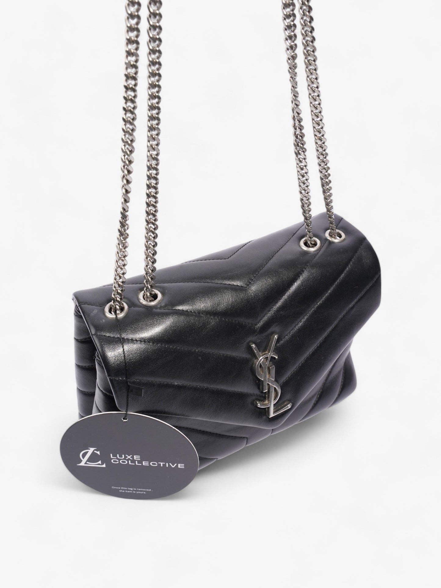 Saint Laurent Lou Lou Black Calfskin Leather Small