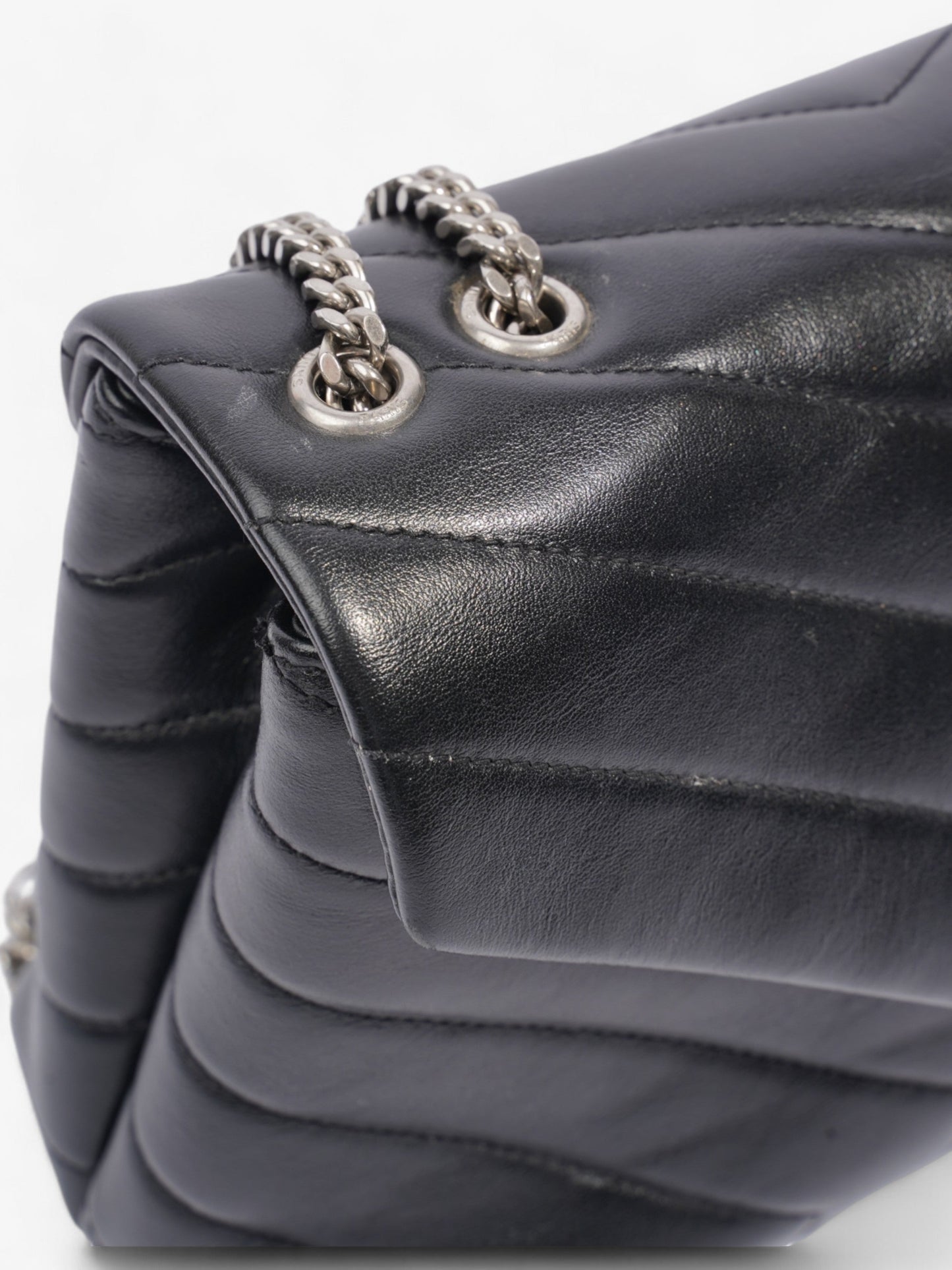 Saint Laurent Lou Lou Black Calfskin Leather Small