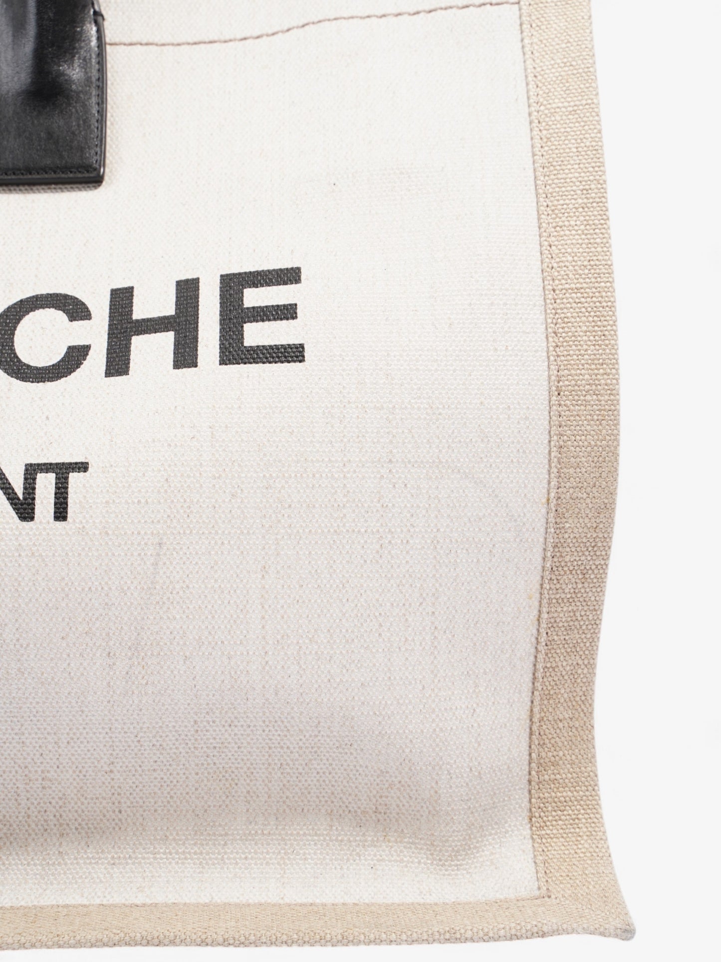 Saint Laurent Rive Gauche Tote White / Beige Cotton Large