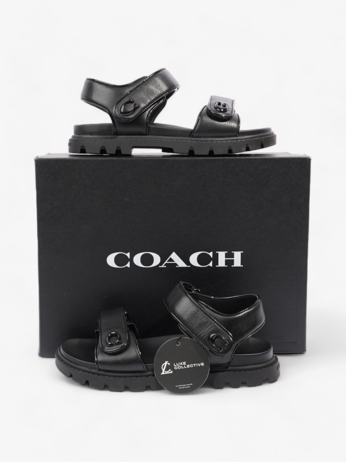 Coach Brynn Sandals Black Leather EU 36.5 UK 3.5