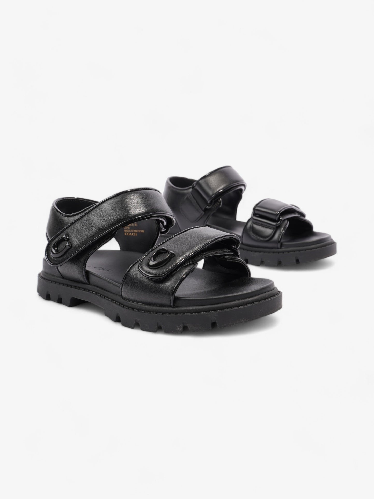 Coach Brynn Sandals Black Leather EU 36.5 UK 3.5