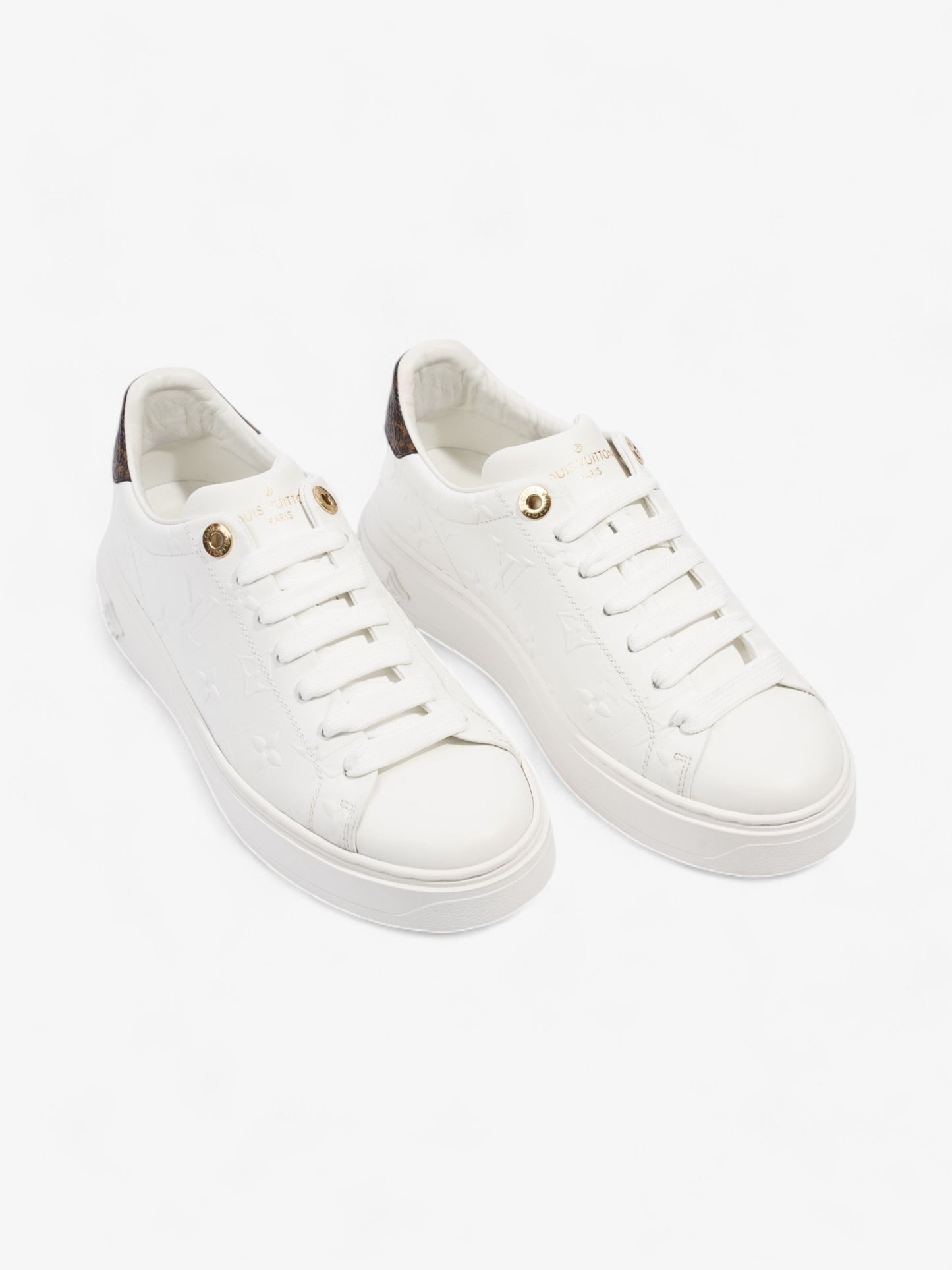 Louis Vuitton Time Out Sneakers White / Monogram Leather EU 37 UK 4