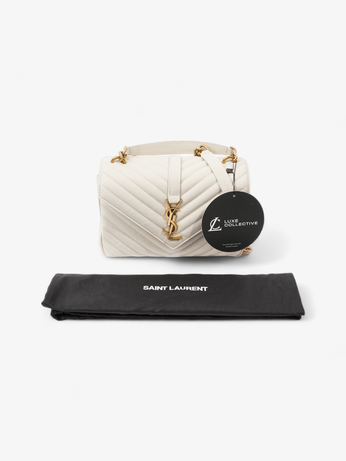 Saint Laurent College Medium Cream Leather