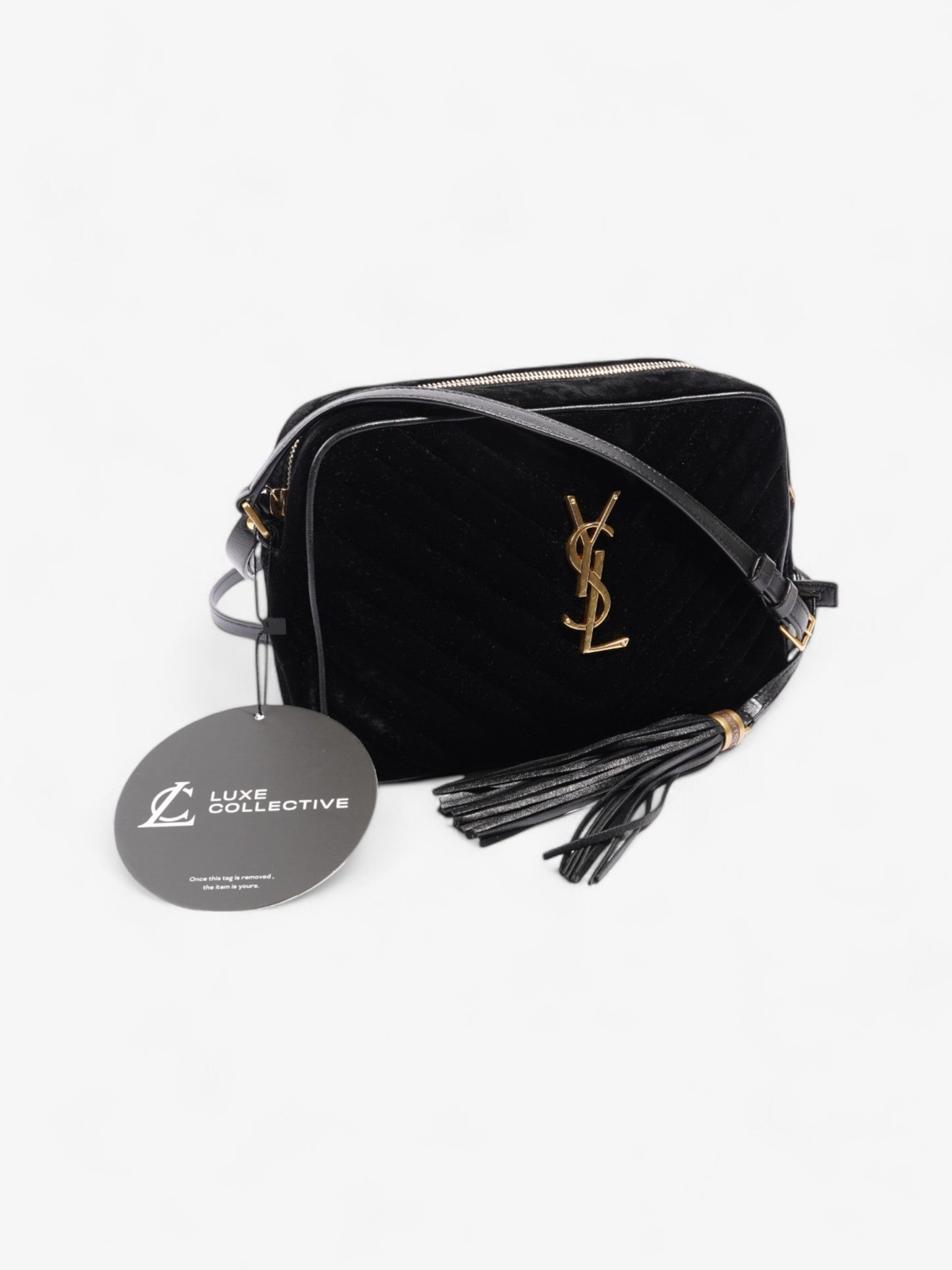 Saint Laurent Lou Camera Bag Black Suede