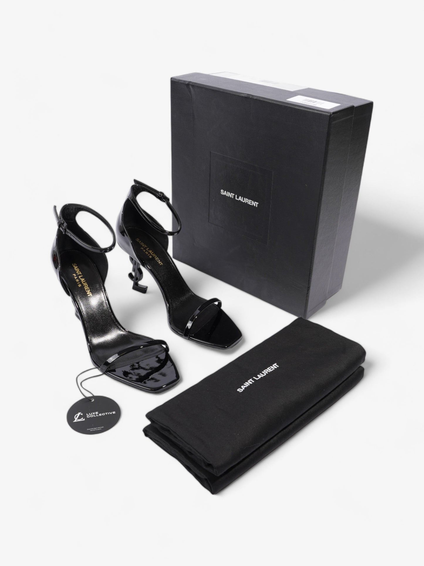 Saint Laurent Opyum 85 75mm Black Patent Leather EU 38.5 UK 5.5