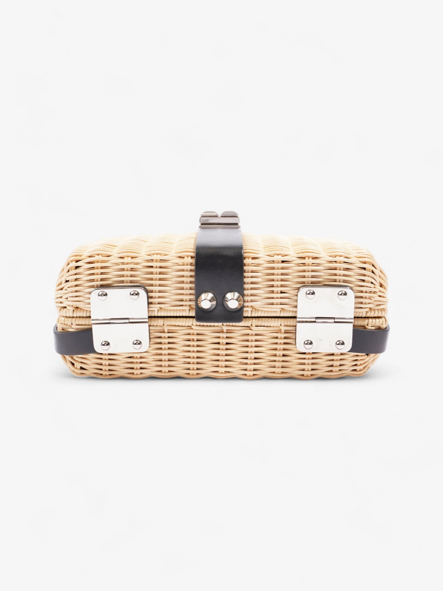 Prada Wicker Top Handle Black / Natural Wicker
