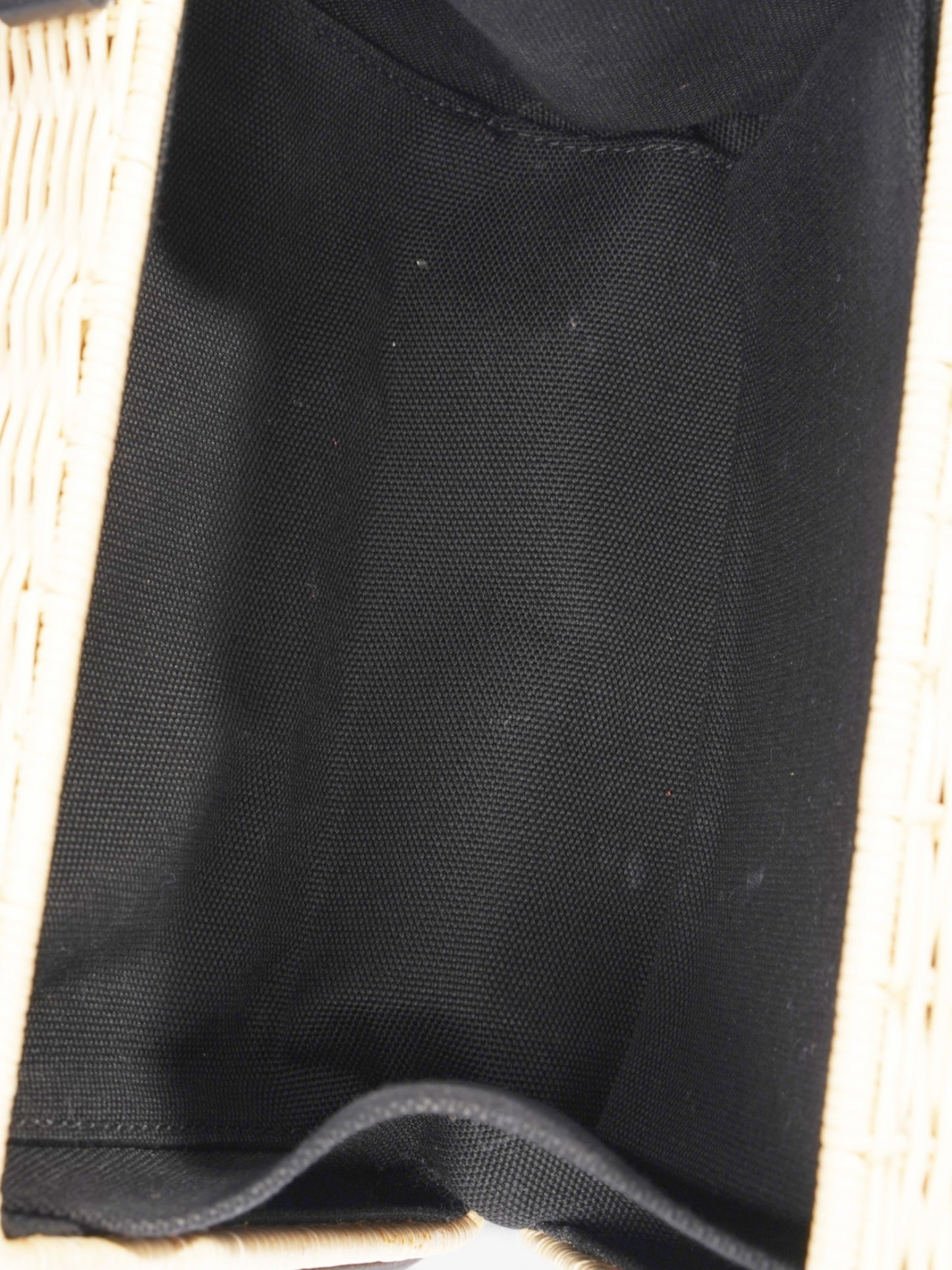 Prada Wicker Top Handle Black / Natural Wicker