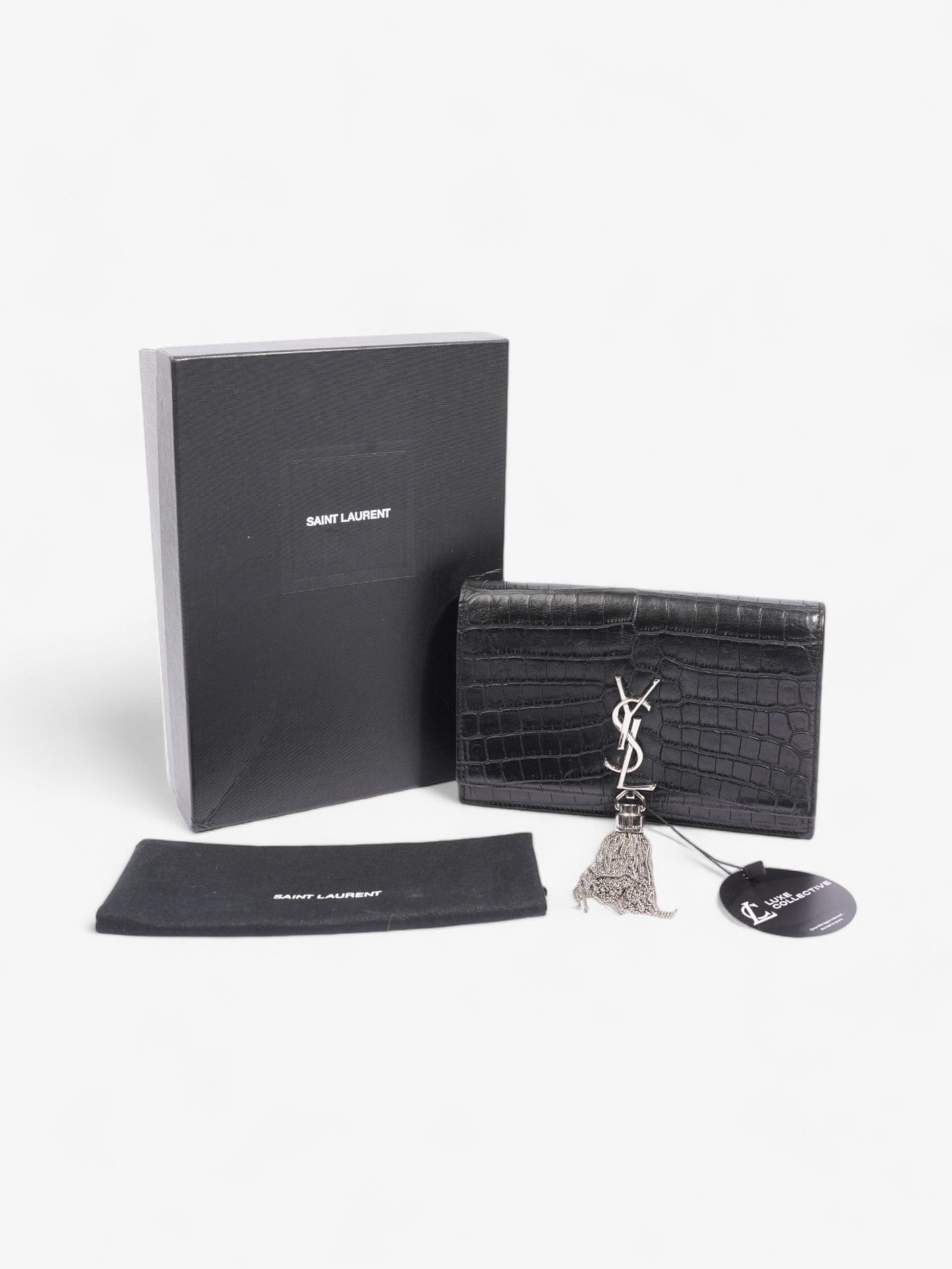 Saint Laurent Kate Tassel Bag Black Calfskin Leather Small