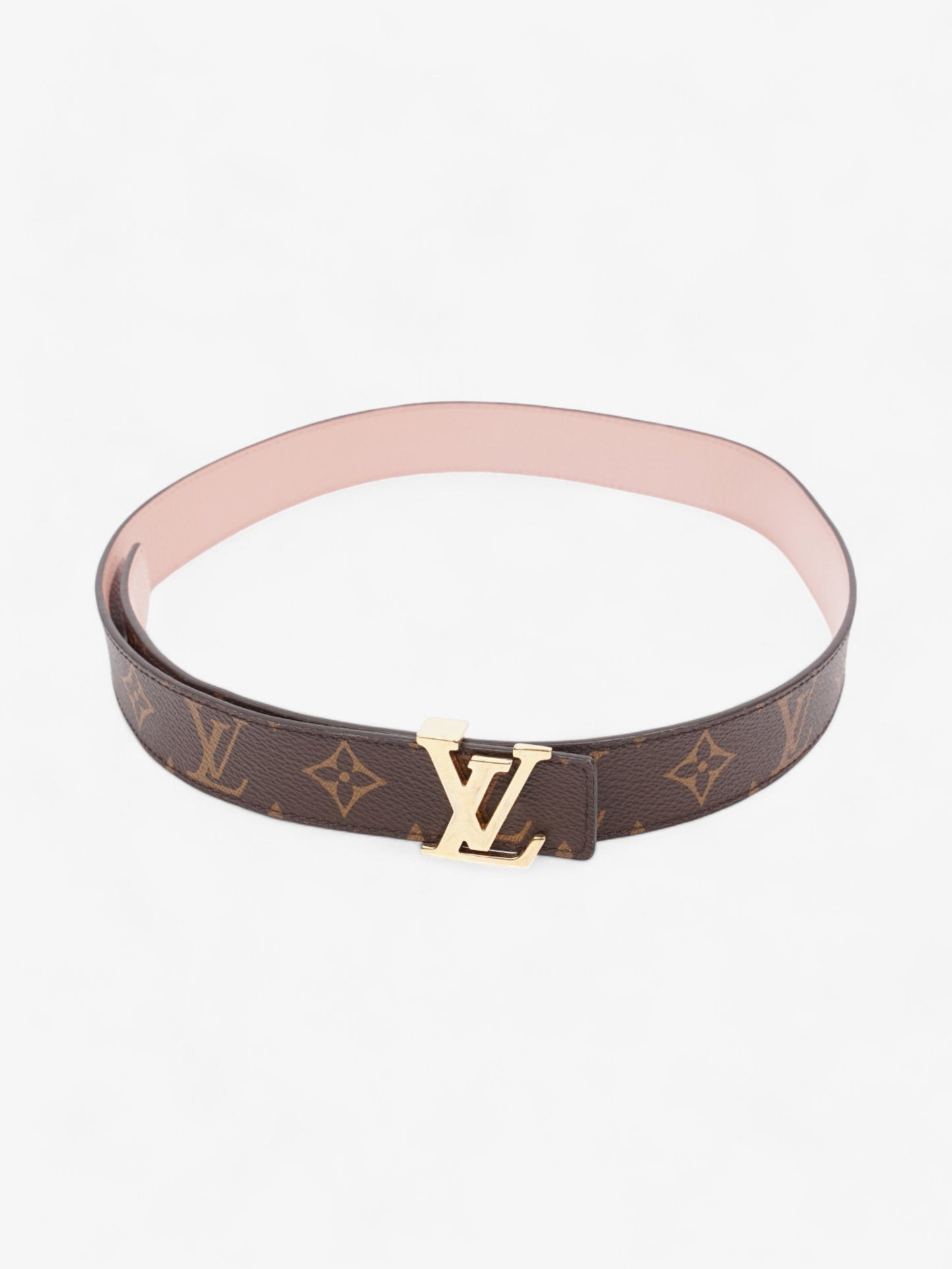 Louis Vuitton LV Initiales Reversible Belt Monogram / Rose Ballerine Coated Canvas 80cm / 32"