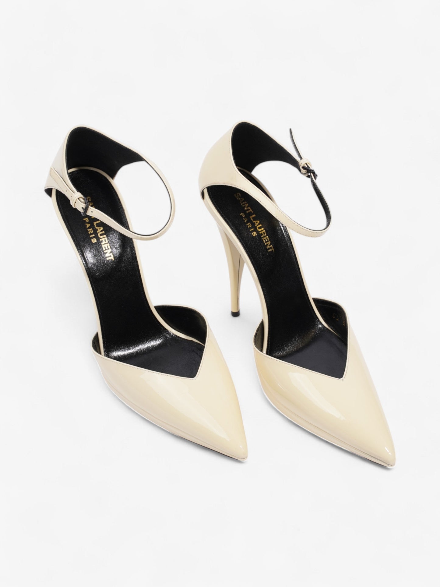 Saint Laurent Zizi 110mm Ecru Patent Leather EU 40 UK 7