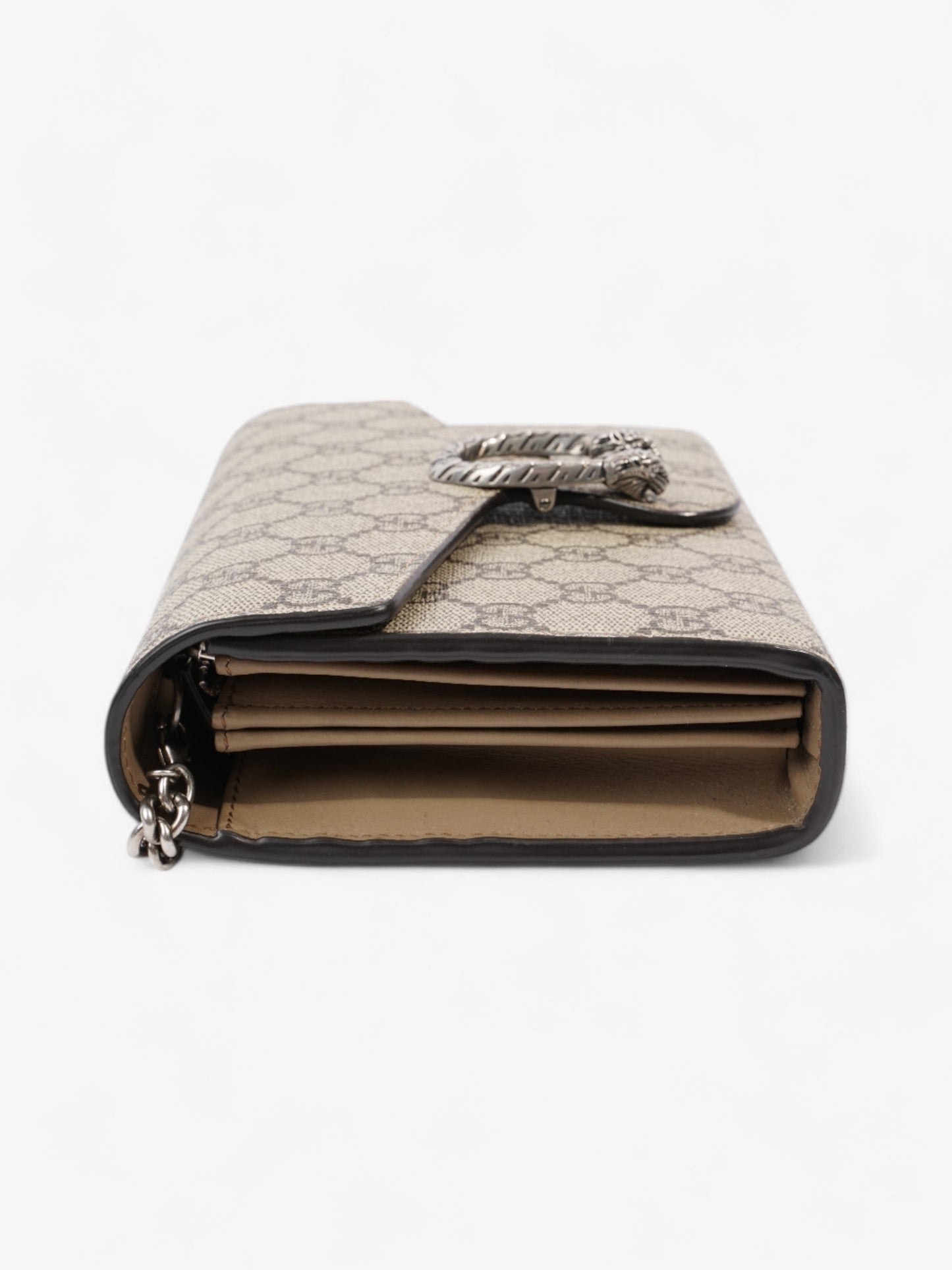 Gucci Dionysus Chain Wallet GG Supreme / Beige / Ebony Coated Canvas