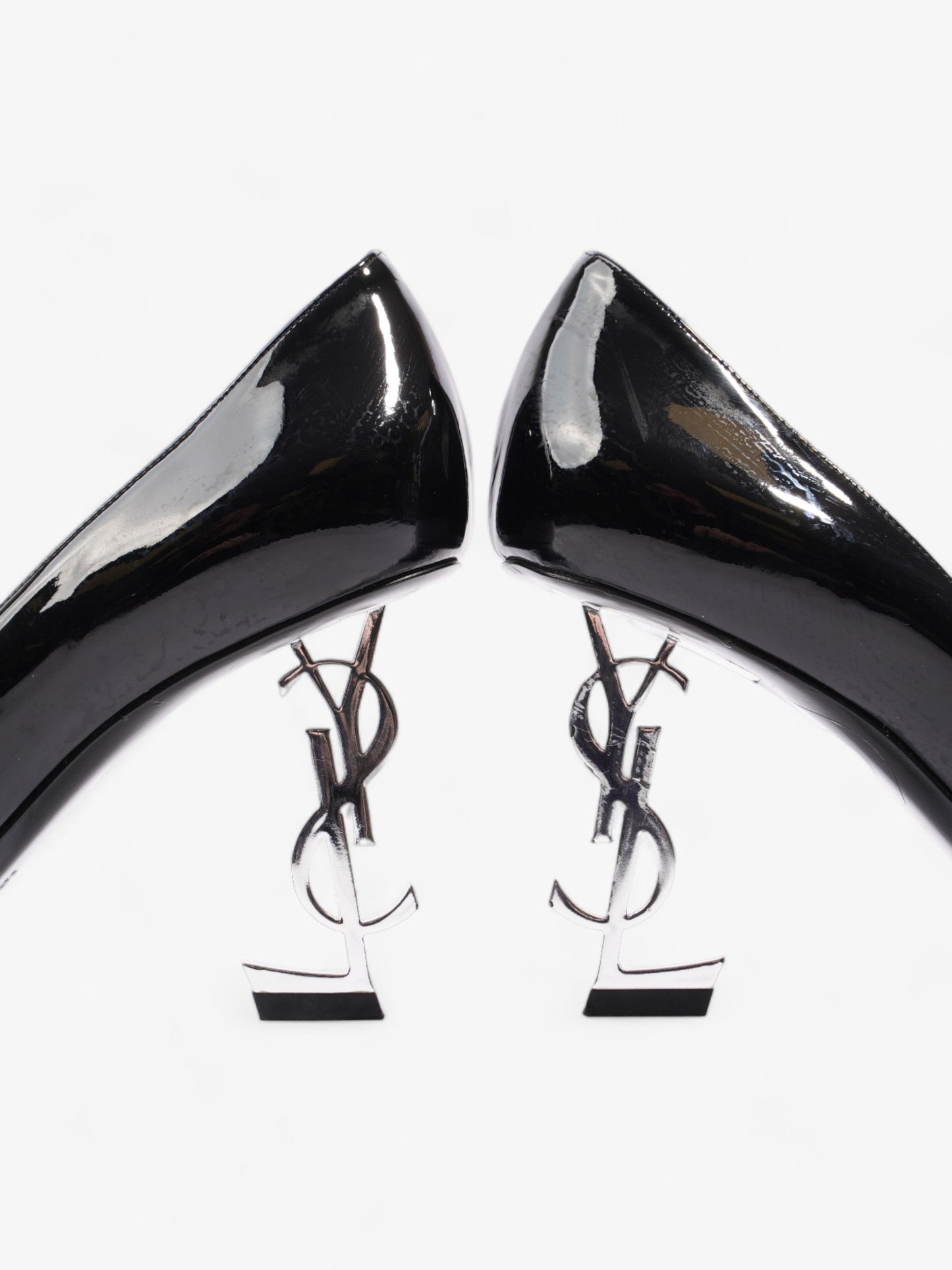 Saint Laurent Opyum Heels 85cm Black Patent Leather EU 39 UK 6
