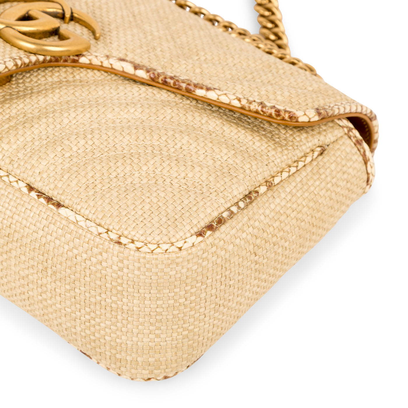 Gucci GG Marmont Bag - Raffia and Python - Small