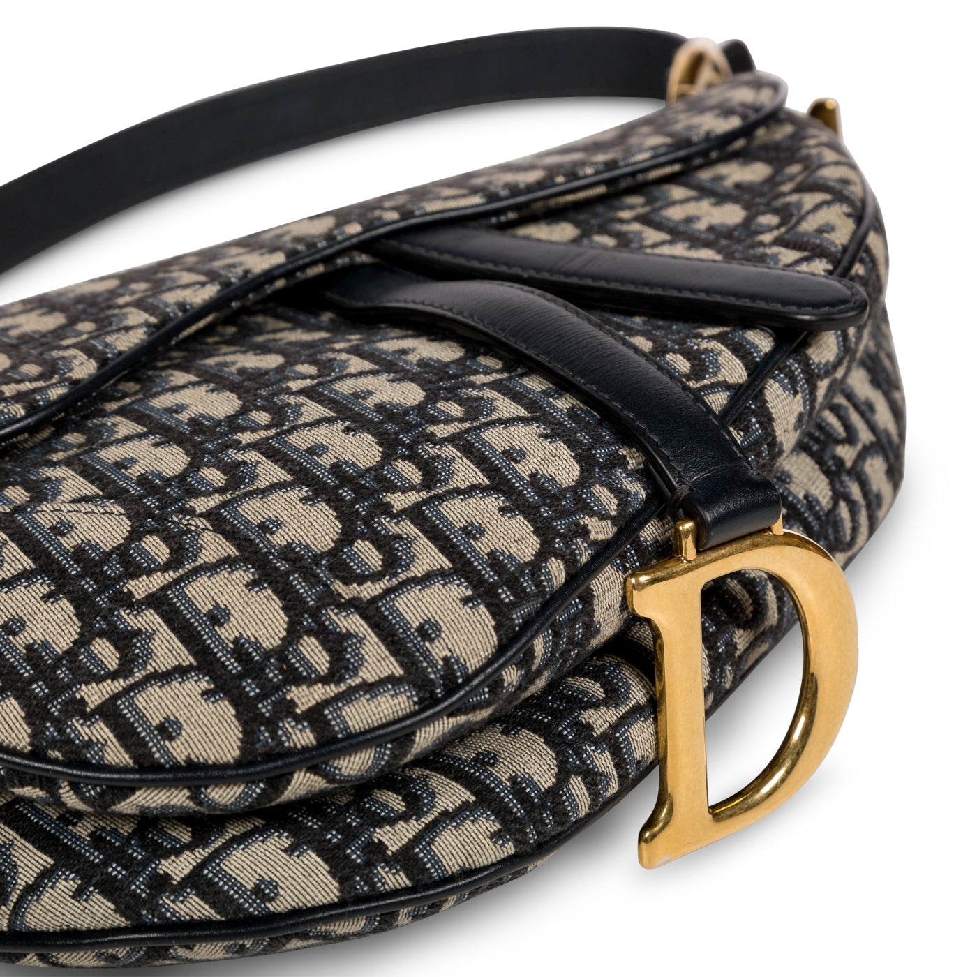 Christian Dior Saddle Bag with Embroidered Strap