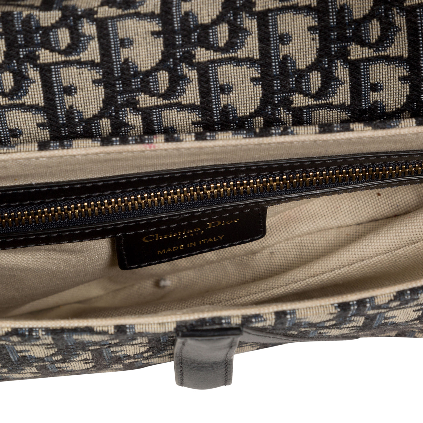 Christian Dior Saddle Bag with Embroidered Strap