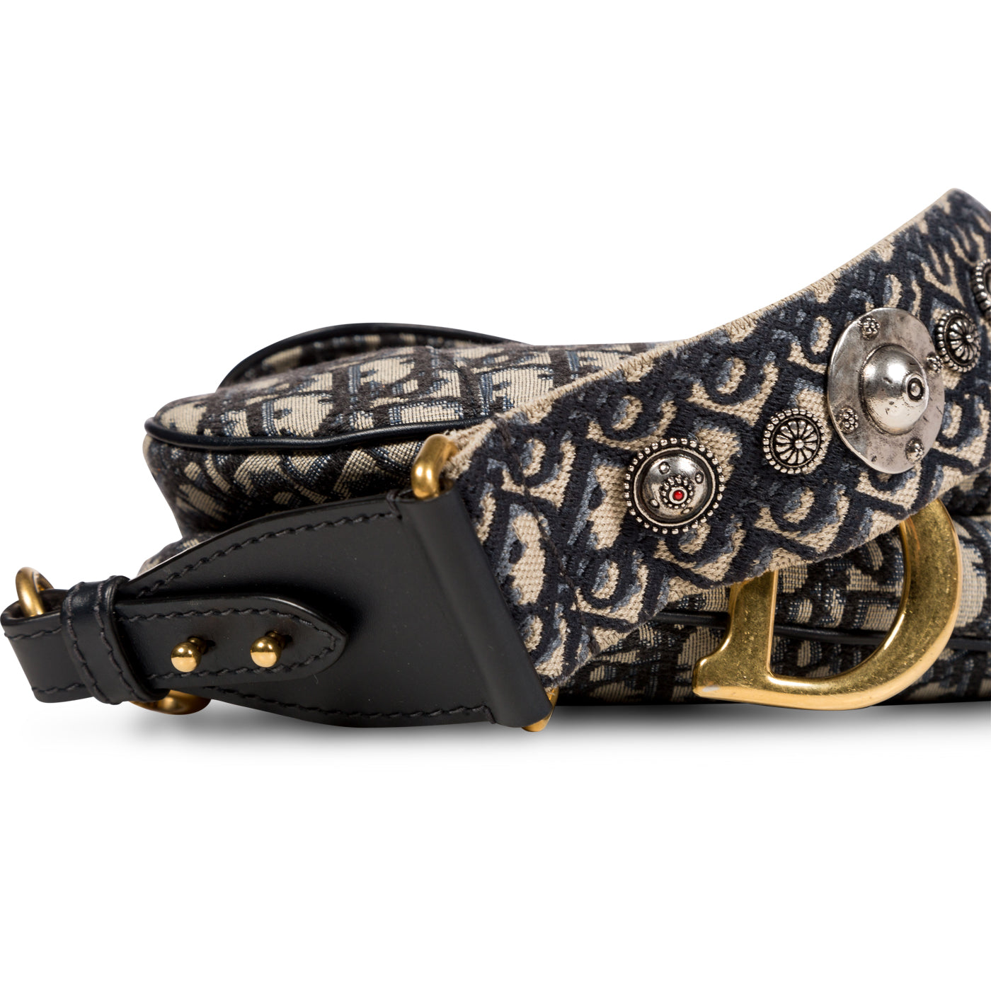 Christian Dior Saddle Bag with Embroidered Strap