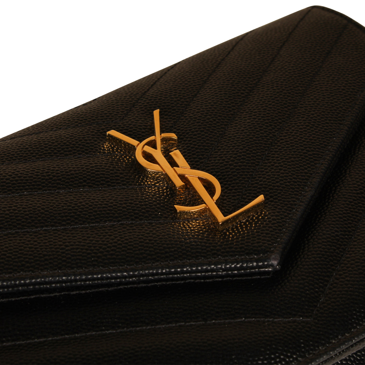 Saint Laurent Black Envelope Wallet on Chain