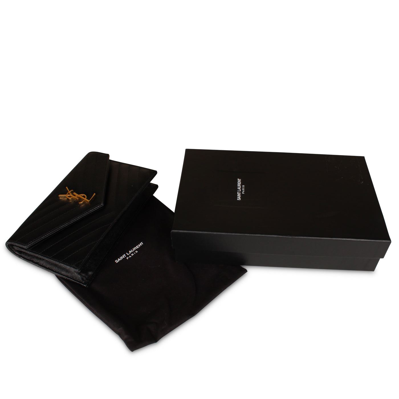 Saint Laurent Black Envelope Wallet on Chain