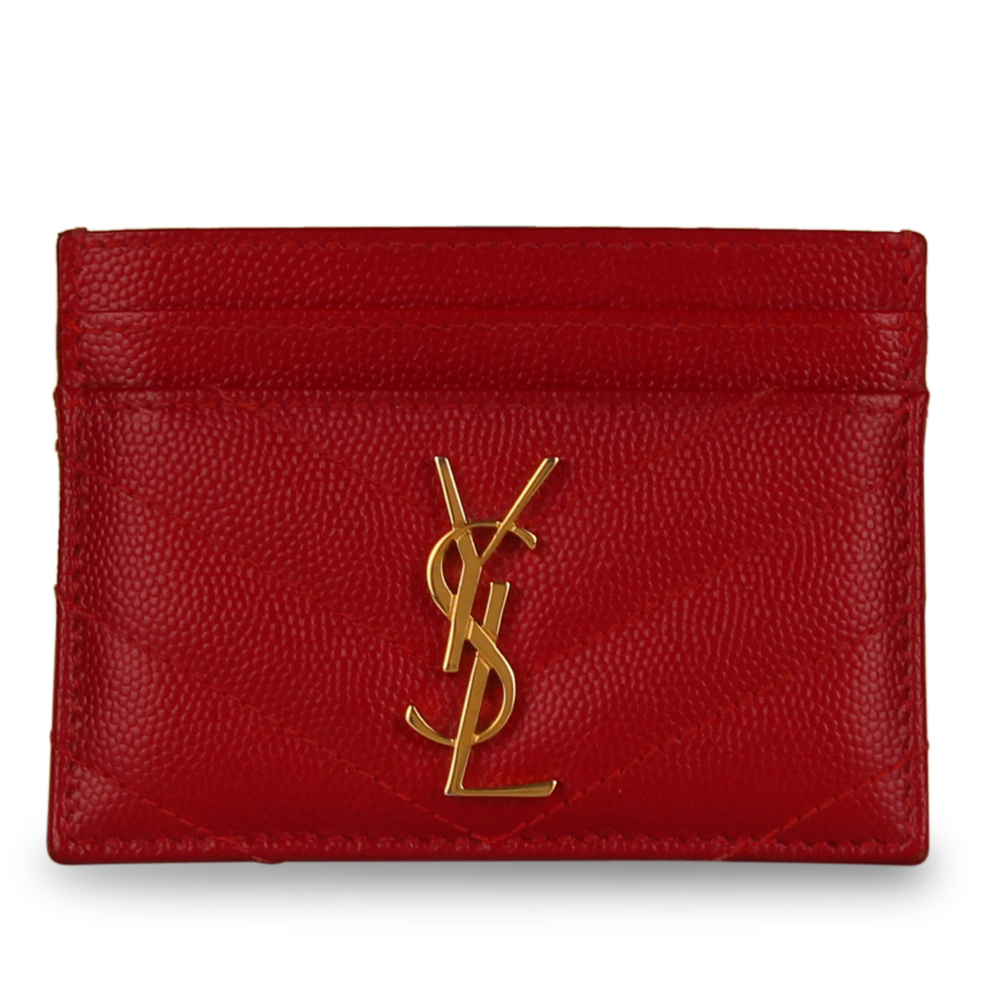 Saint Laurent Red Chevron Card Holder
