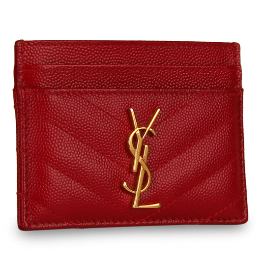 Saint Laurent Red Chevron Card Holder