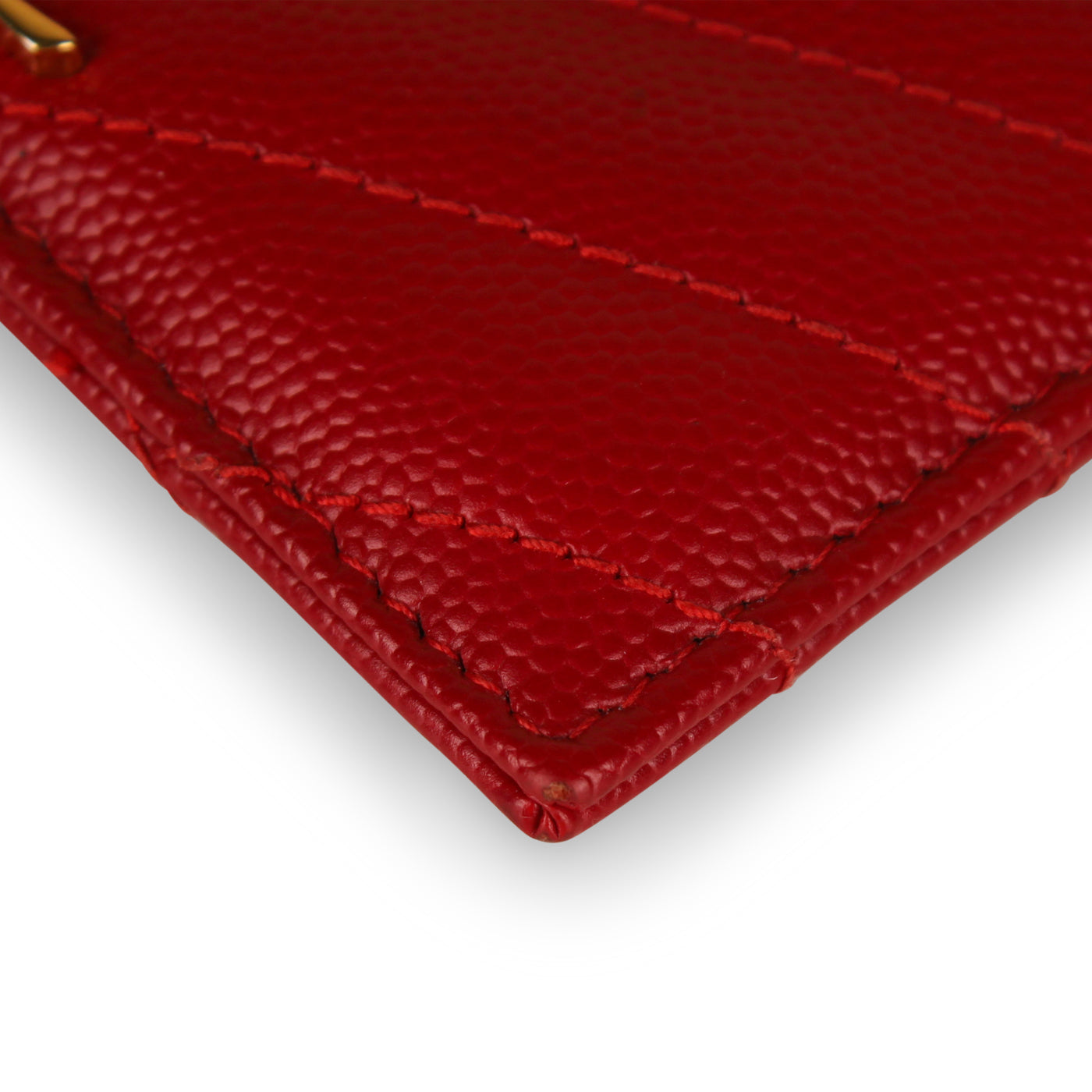 Saint Laurent Red Chevron Card Holder