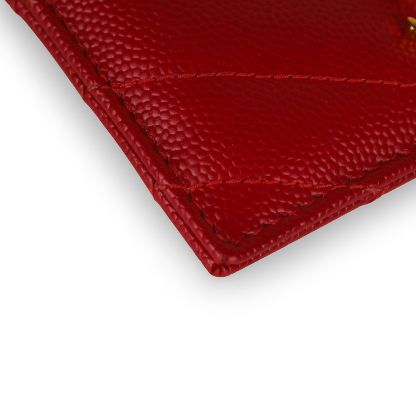 Saint Laurent Red Chevron Card Holder