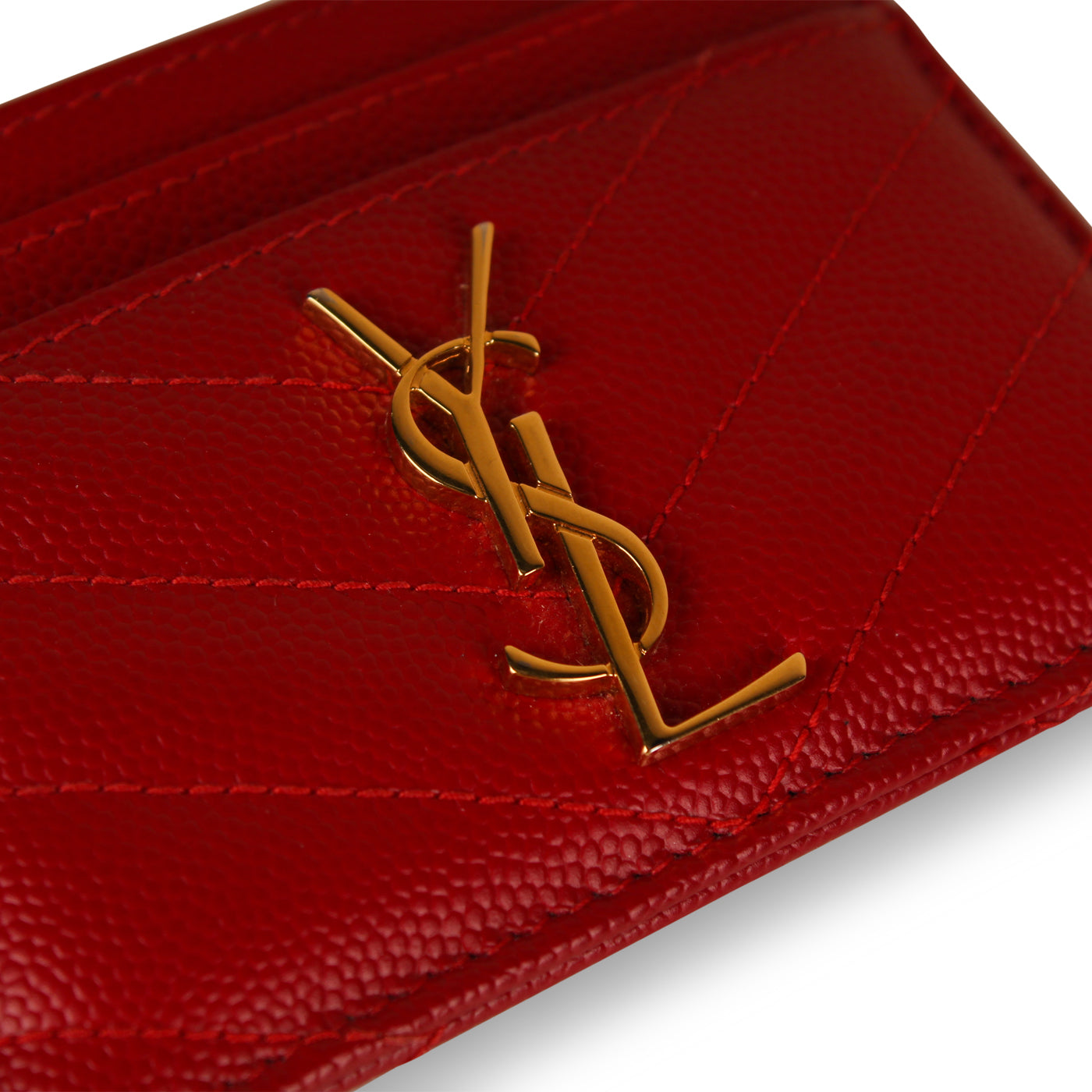 Saint Laurent Red Chevron Card Holder