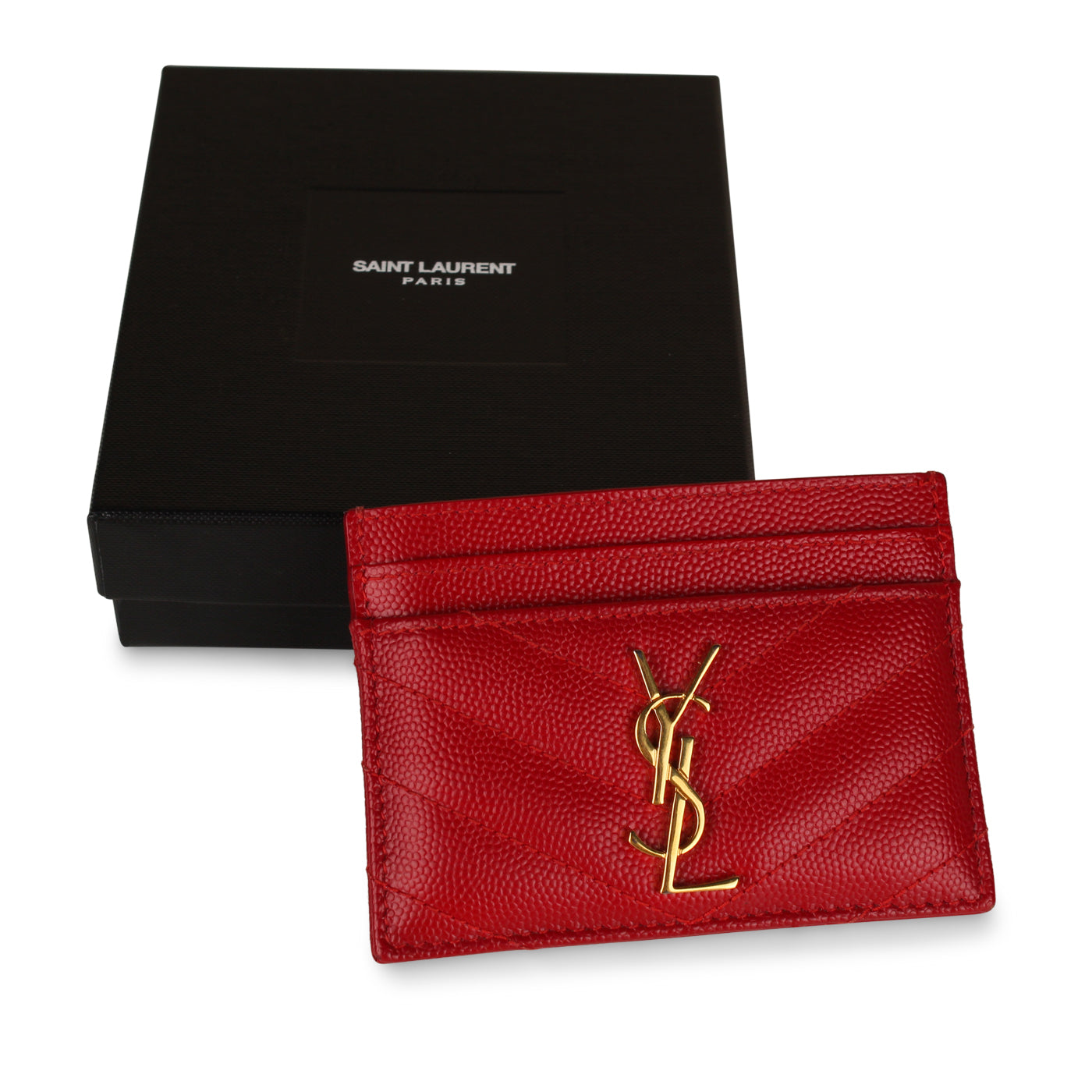 Saint Laurent Red Chevron Card Holder