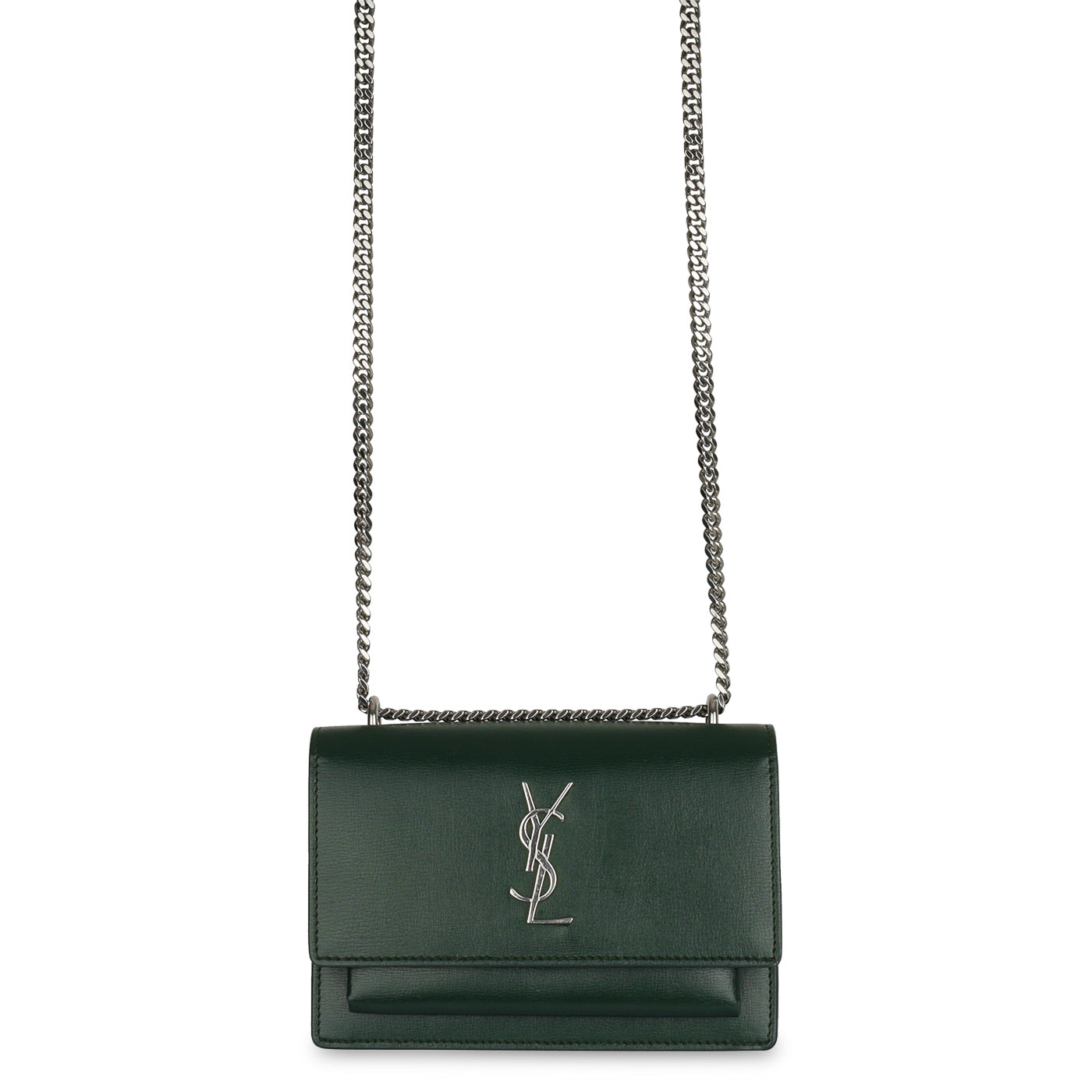 Saint Laurent Mini Sunset Bag - Forest Green