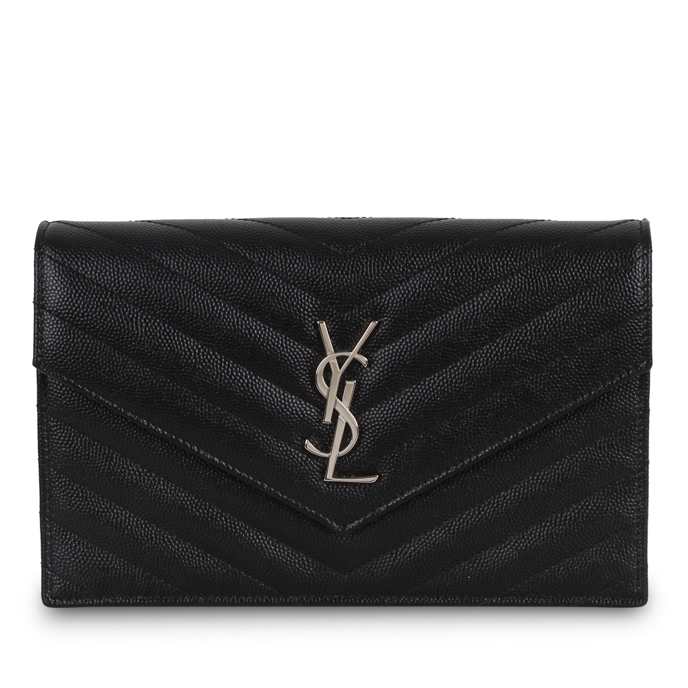 Saint Laurent Envelope Chain Wallet - Black