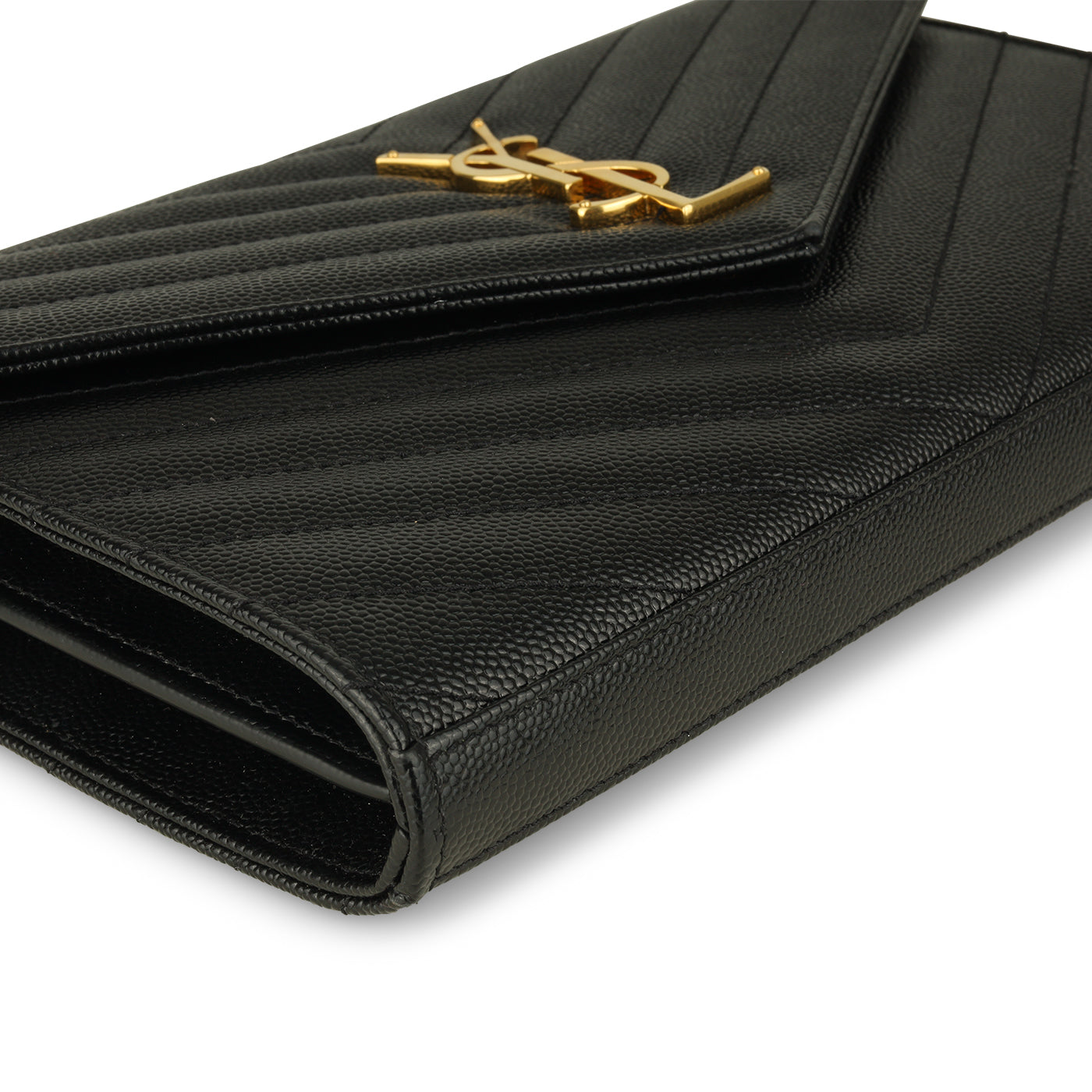 Saint Laurent Envelope Chain Wallet - Black