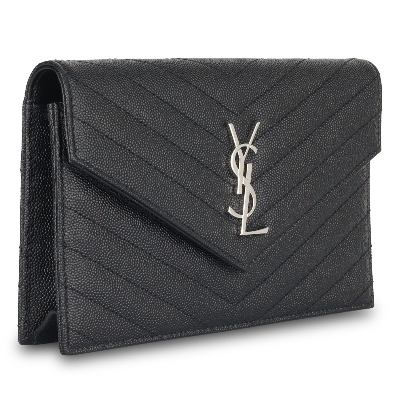 Saint Laurent Envelope Chain Wallet - Black
