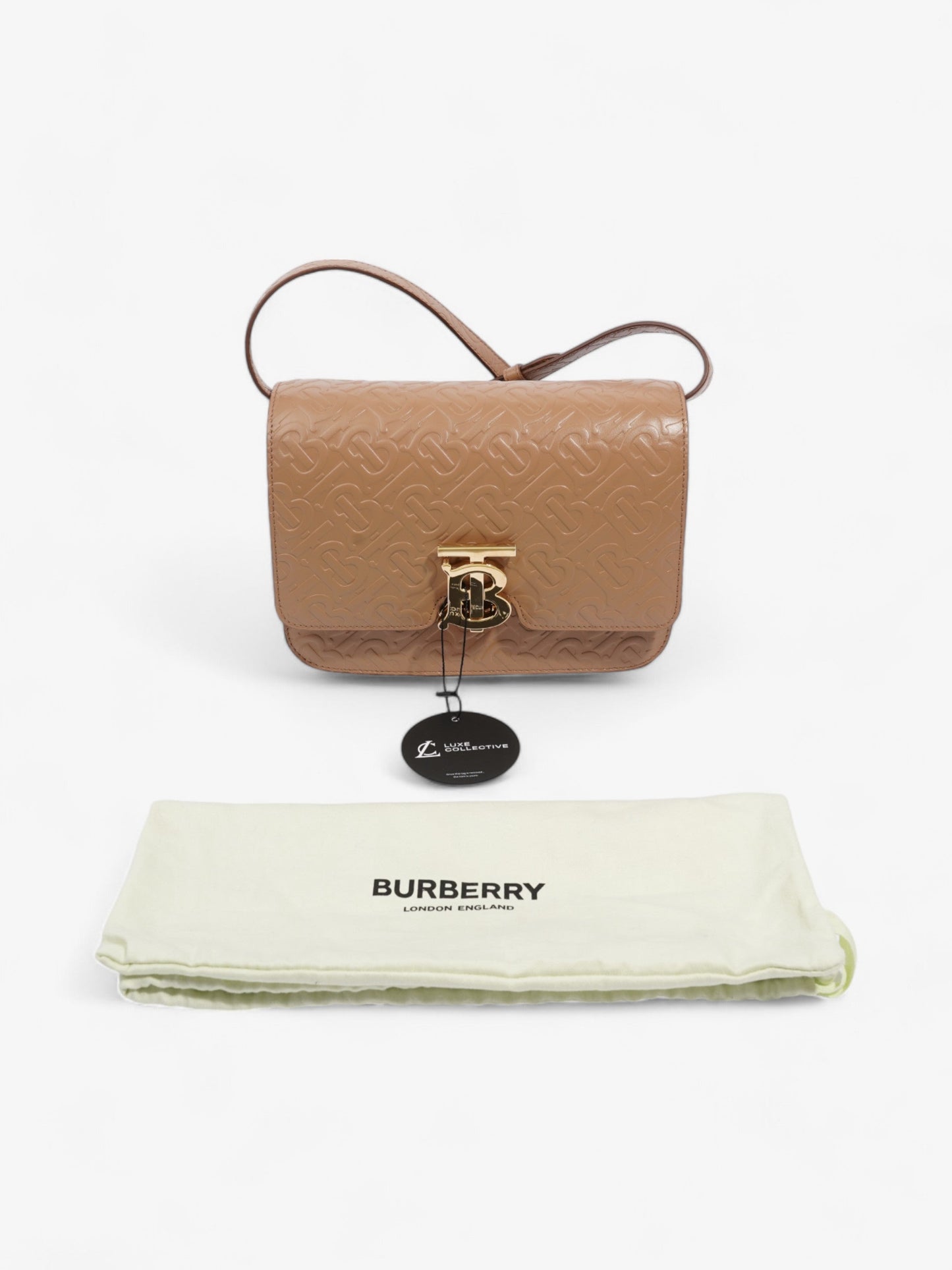 Burberry TB Bag Light Camel Calfskin Leather Small