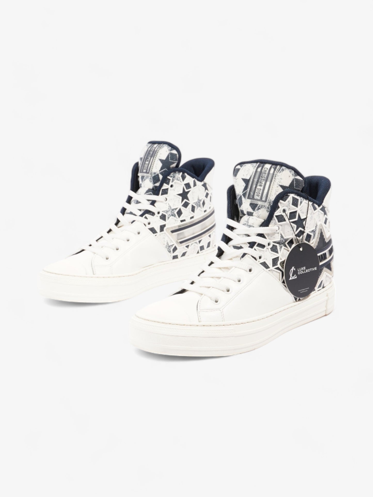 Christian Dior Walk'n'Dior Star Sneakers White / Navy Leather EU 41 UK 7