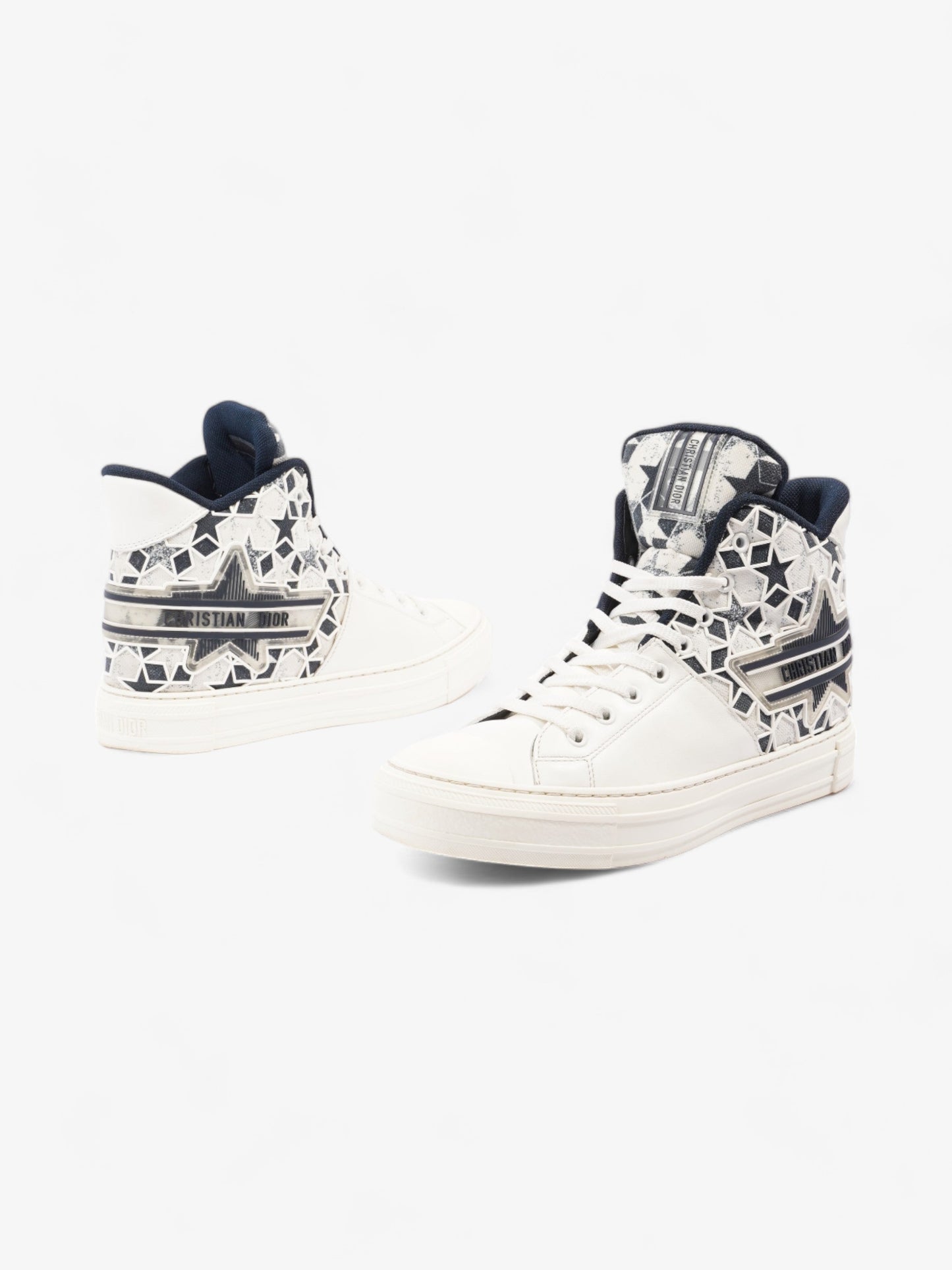 Christian Dior Walk'n'Dior Star Sneakers White / Navy Leather EU 41 UK 7
