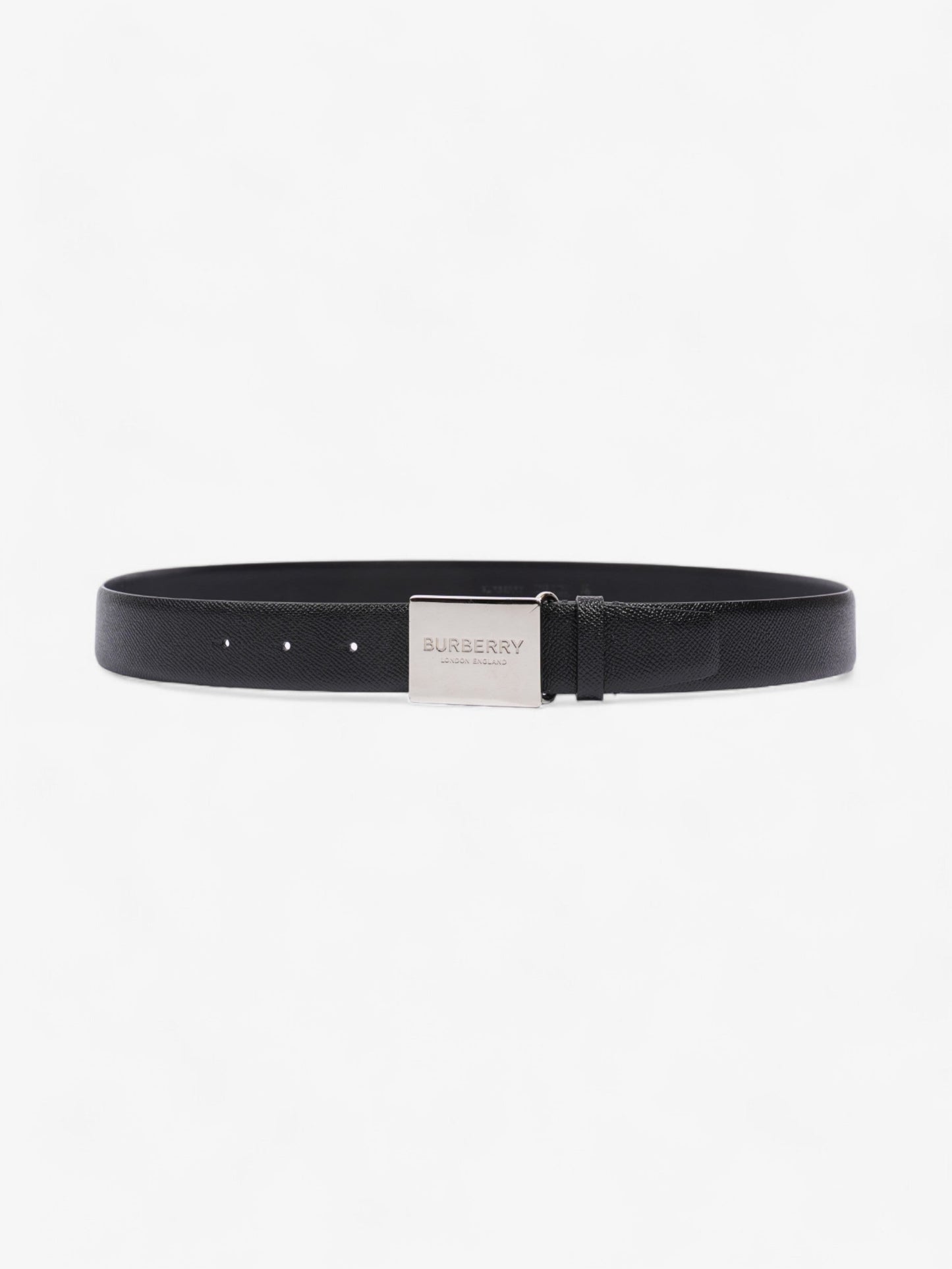 Burberry Burberry Plaque Buckle Belt Black Leather 105cm 42"