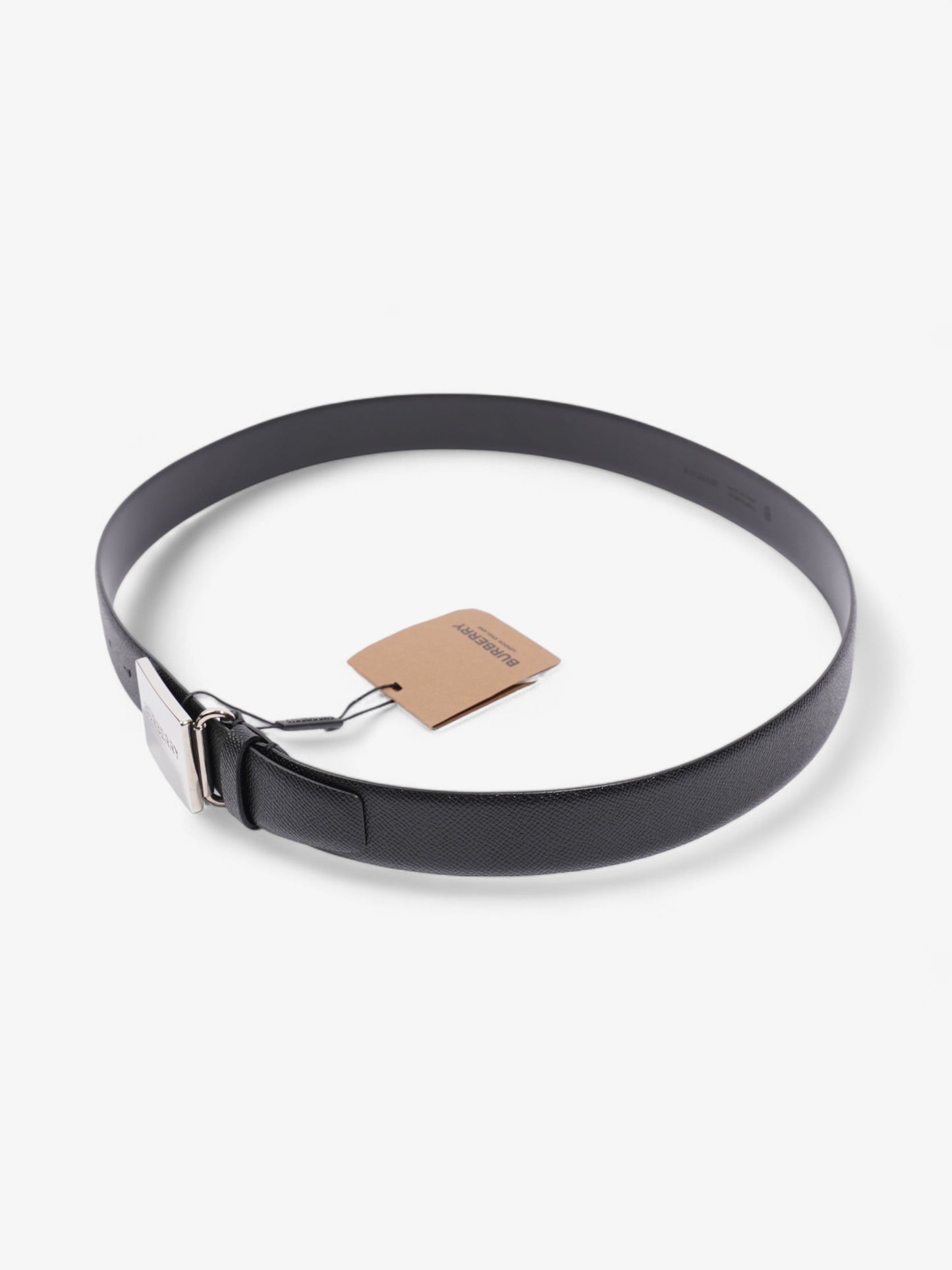 Burberry Burberry Plaque Buckle Belt Black Leather 105cm 42"
