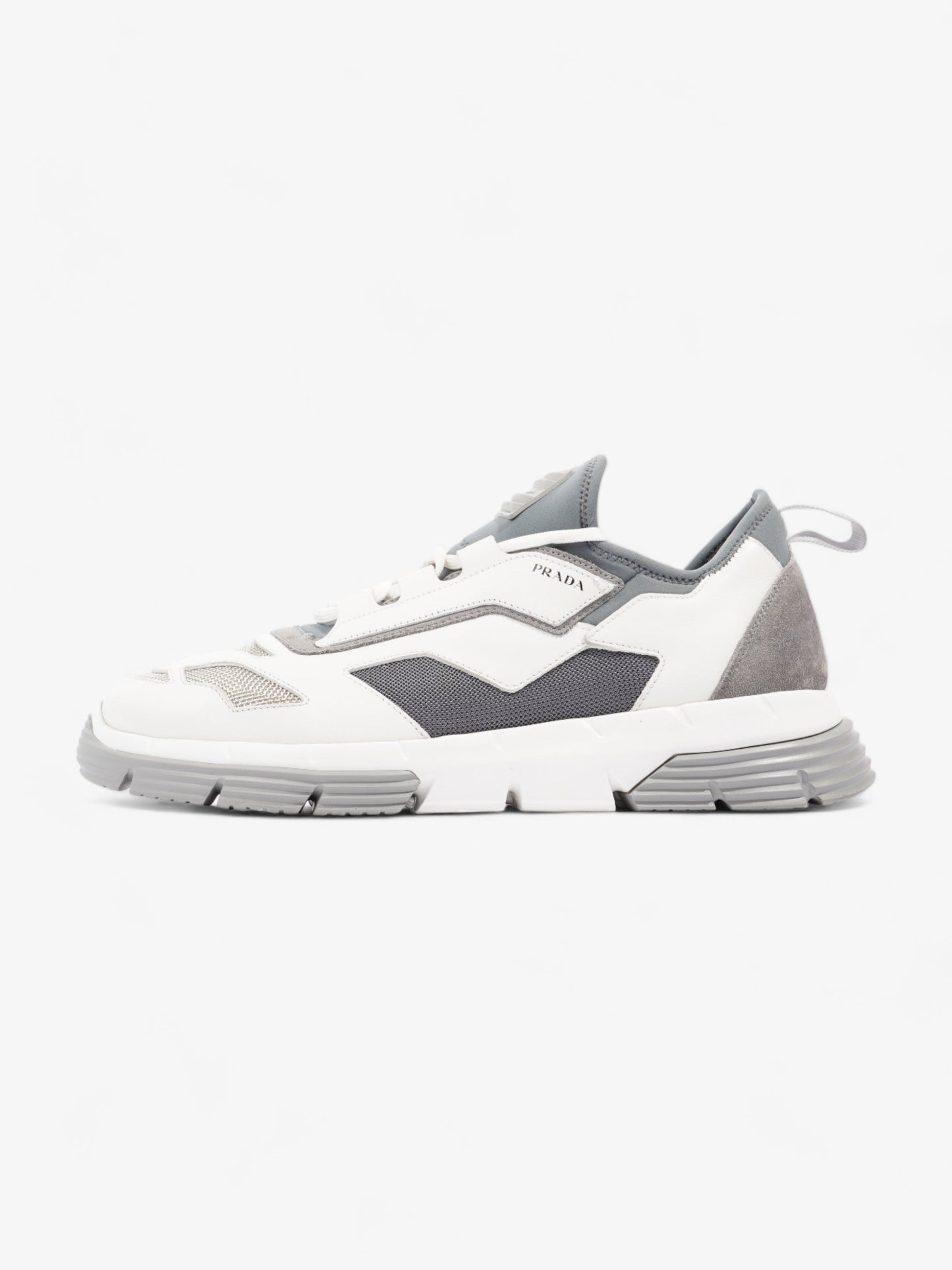 Prada Nevada Sport Low Top Sneaker White / Blue Leather EU 43.5 UK 9.5