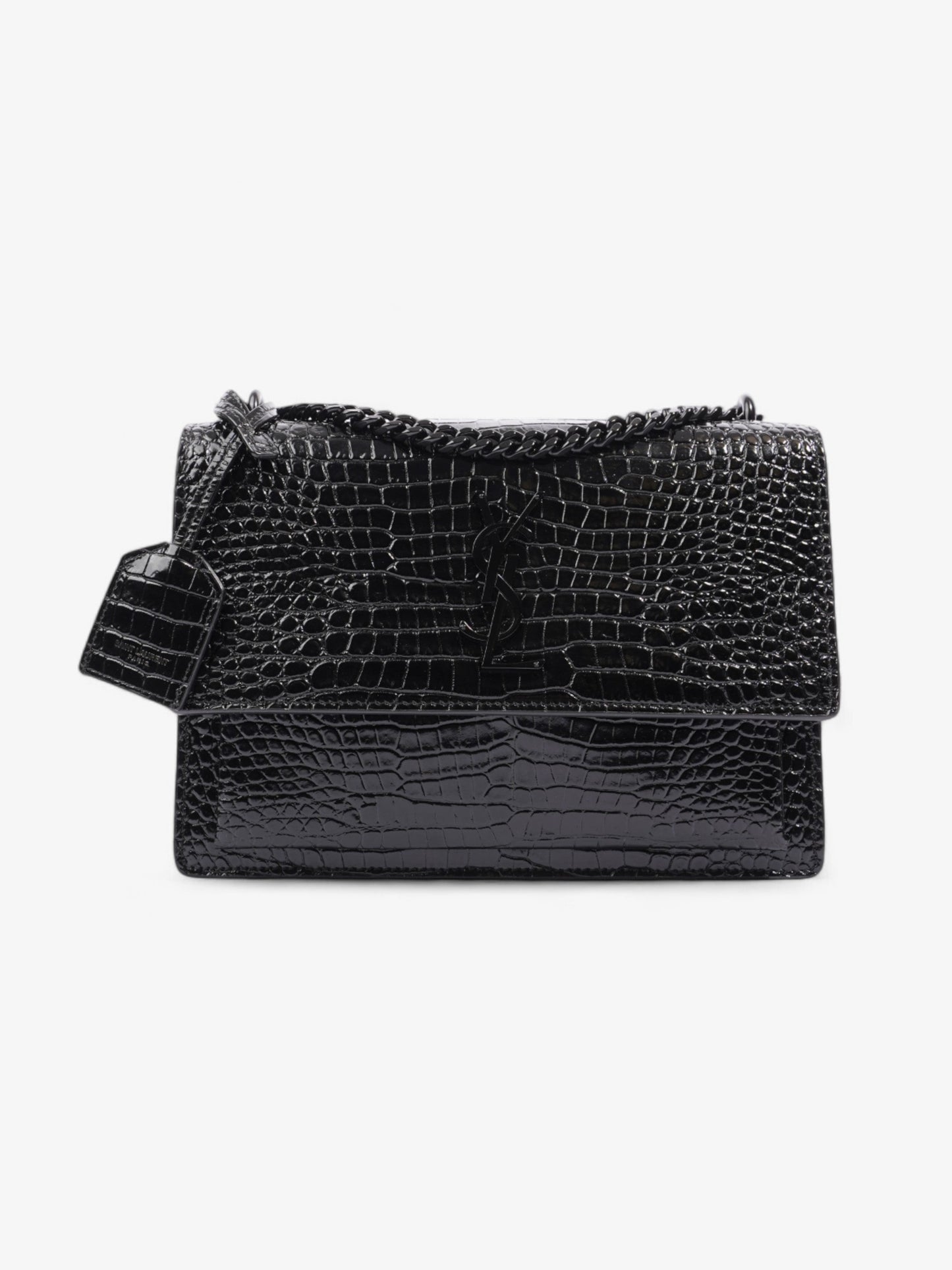 Saint Laurent Sunset Black Embossed Leather Medium